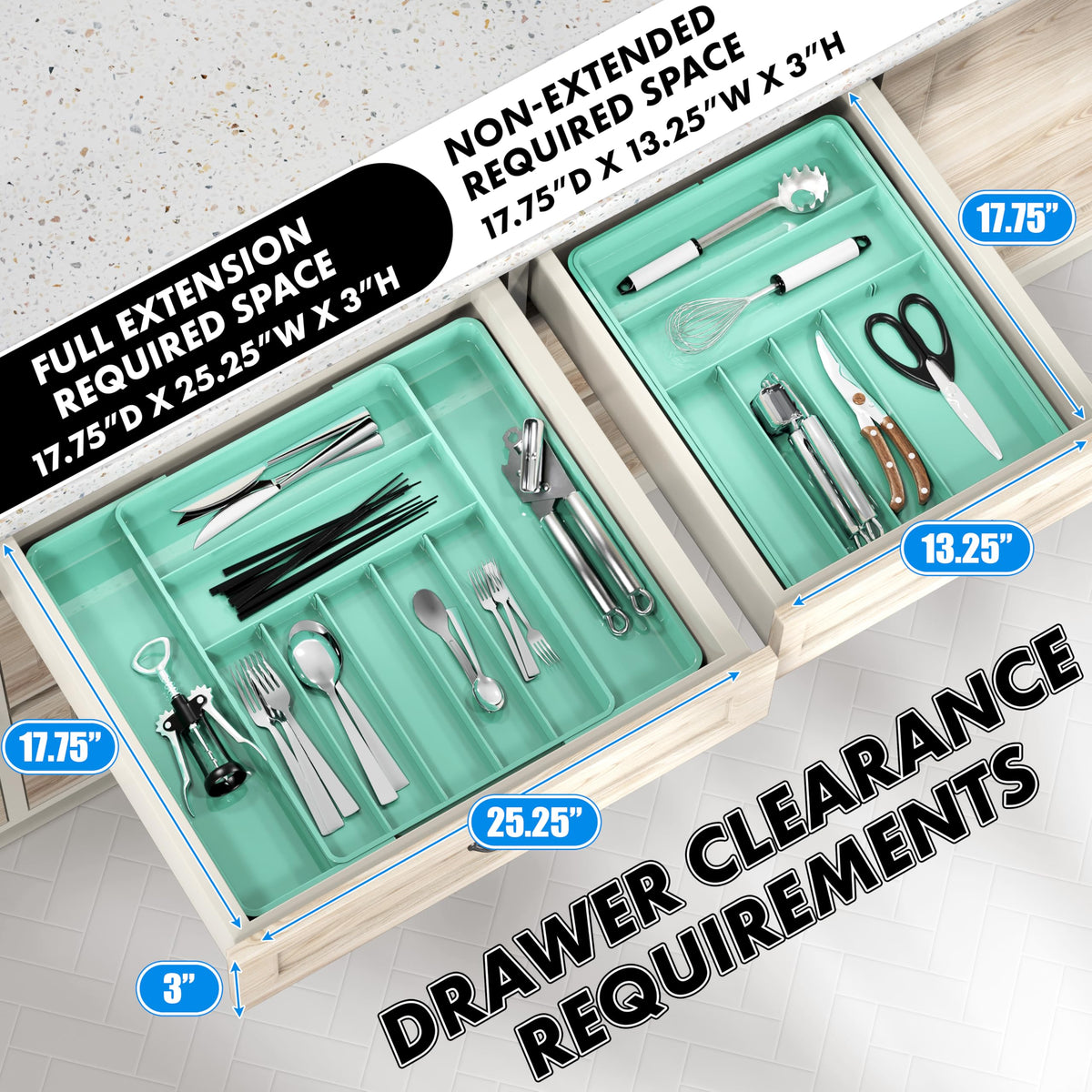Expandable Kitchen Drawer Flatware Organizer