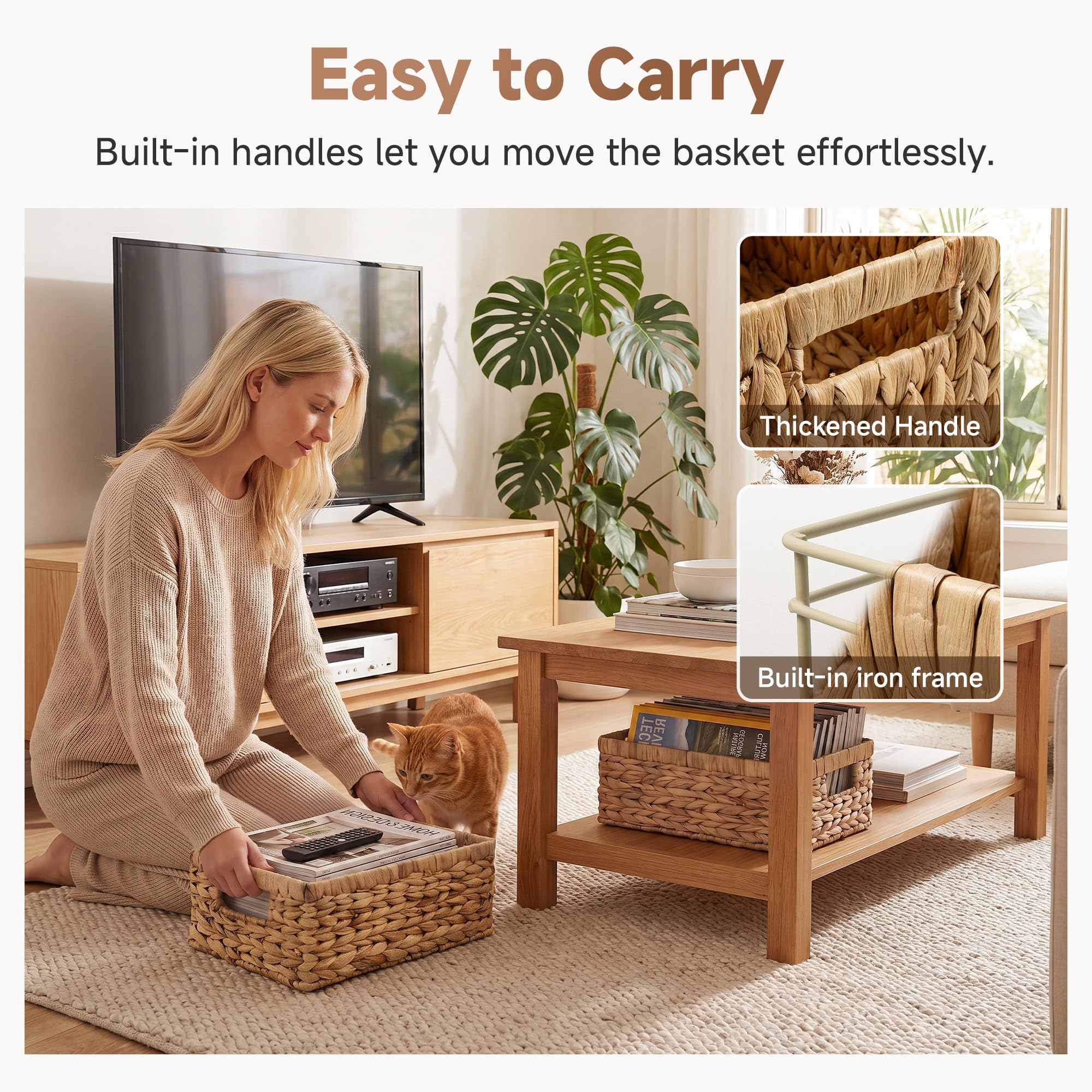 Wicker Storage Baskets for Shelves (2 Count)