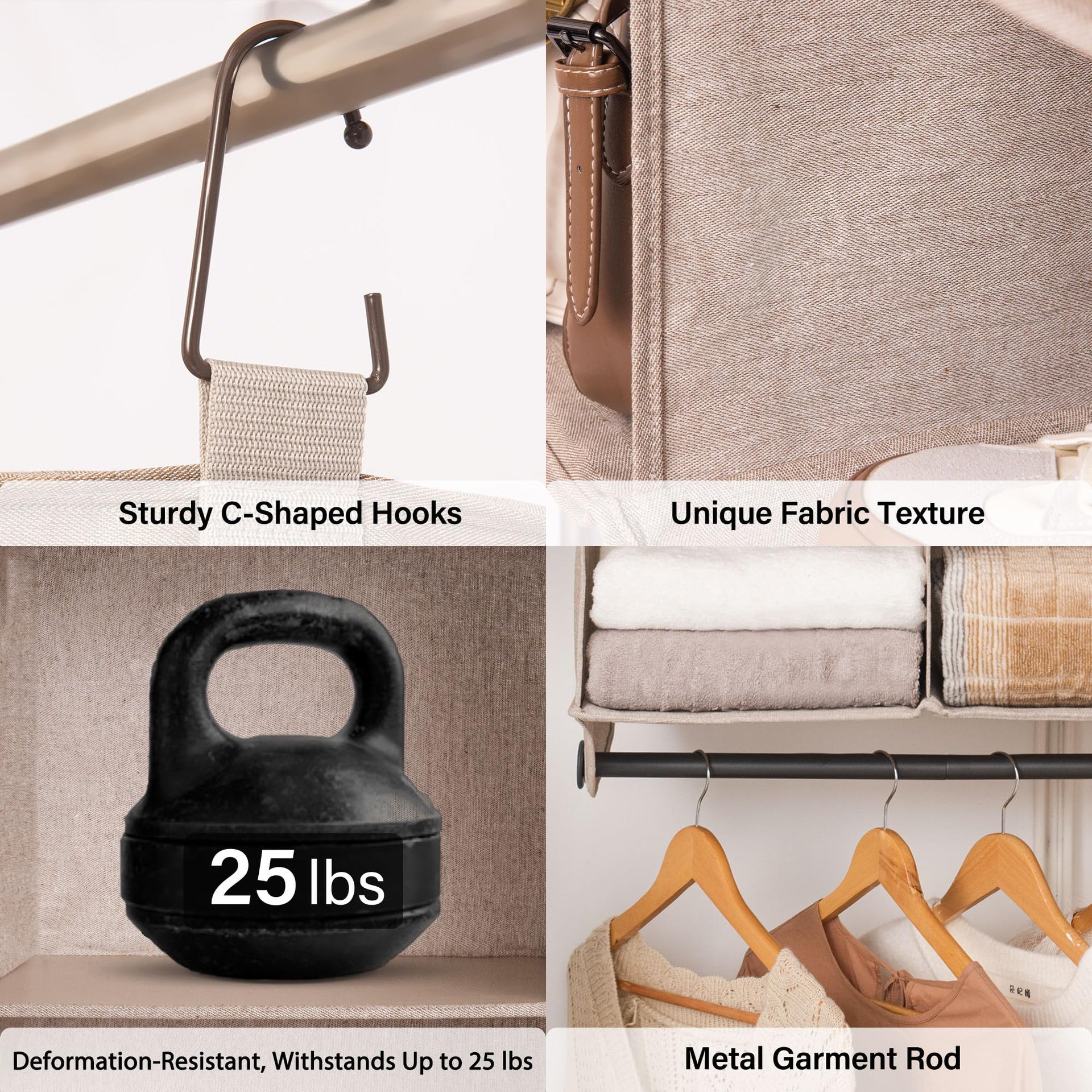 Hanging Closet Organizer with Rod