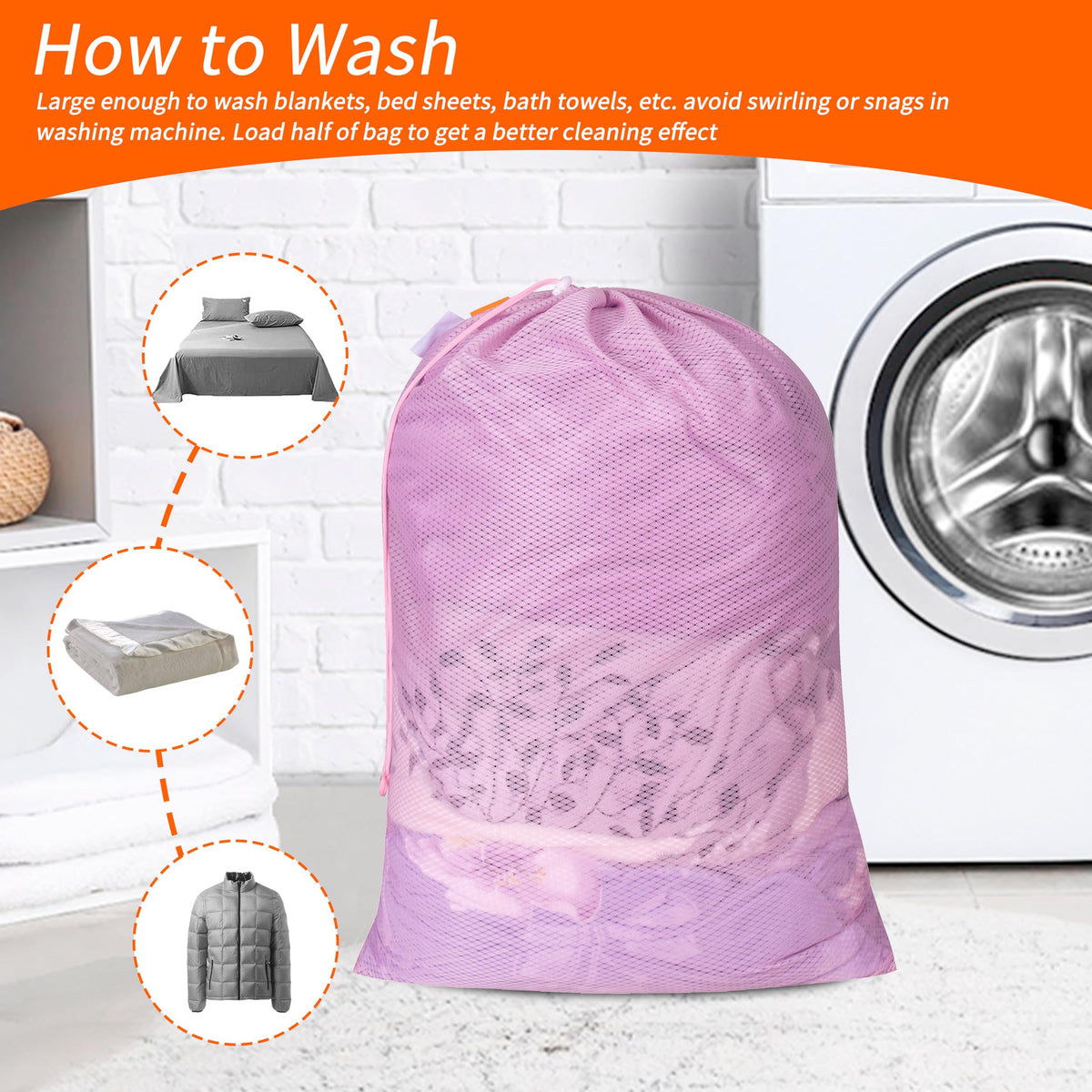2 Pack Heavy Duty Diamond Mesh Laundry Bag (2 Count)