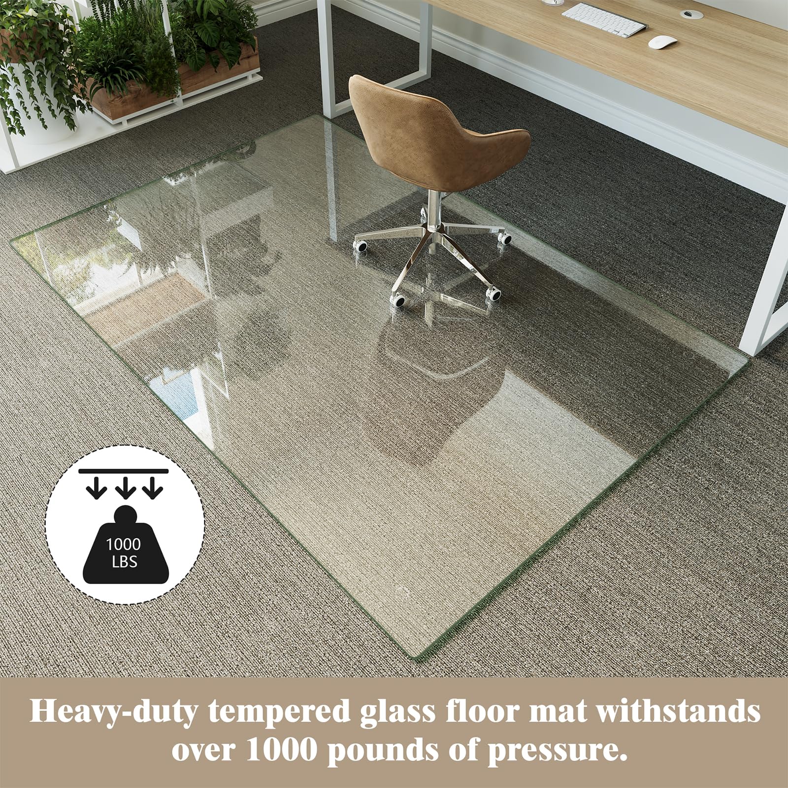 48" x 72" Office Chair Mat for Hardwood Floors & Carpets
