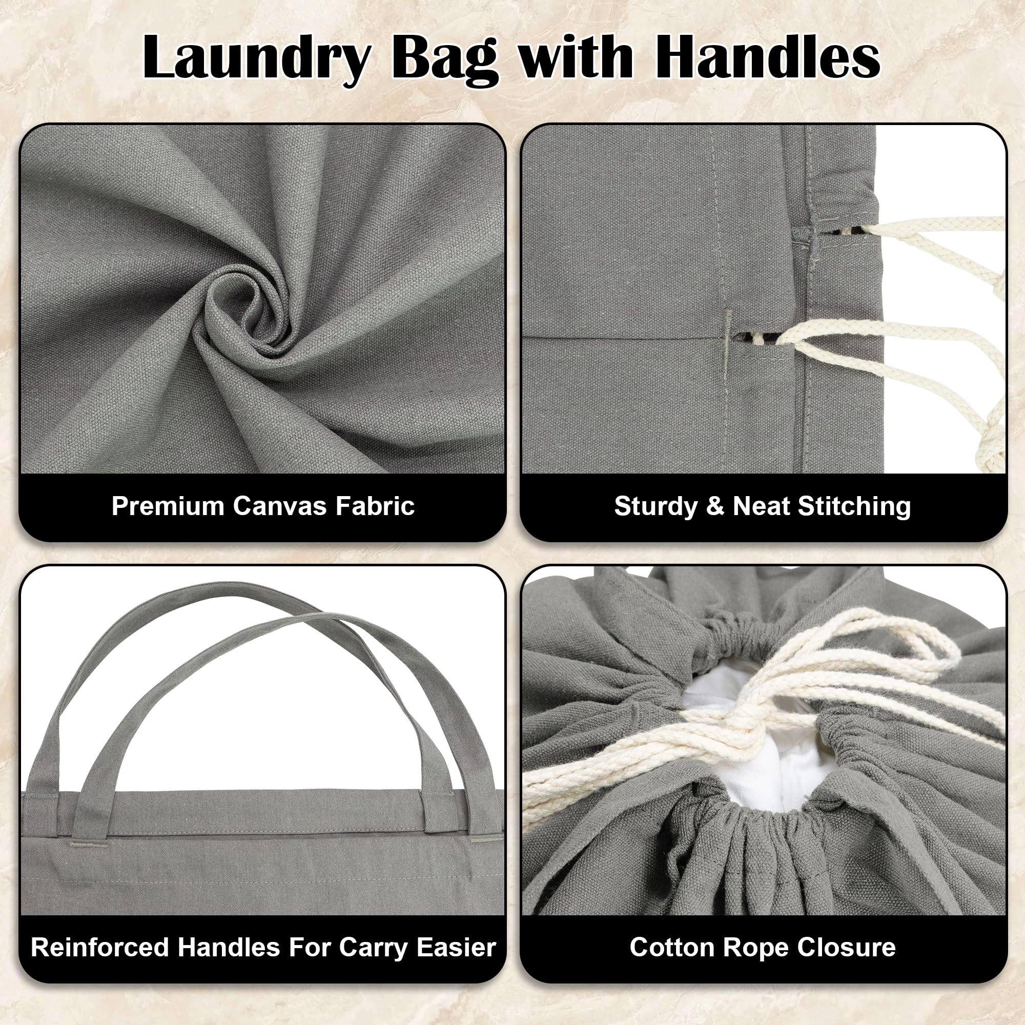 Canvas Laundry Bag 33"Wx 35"H