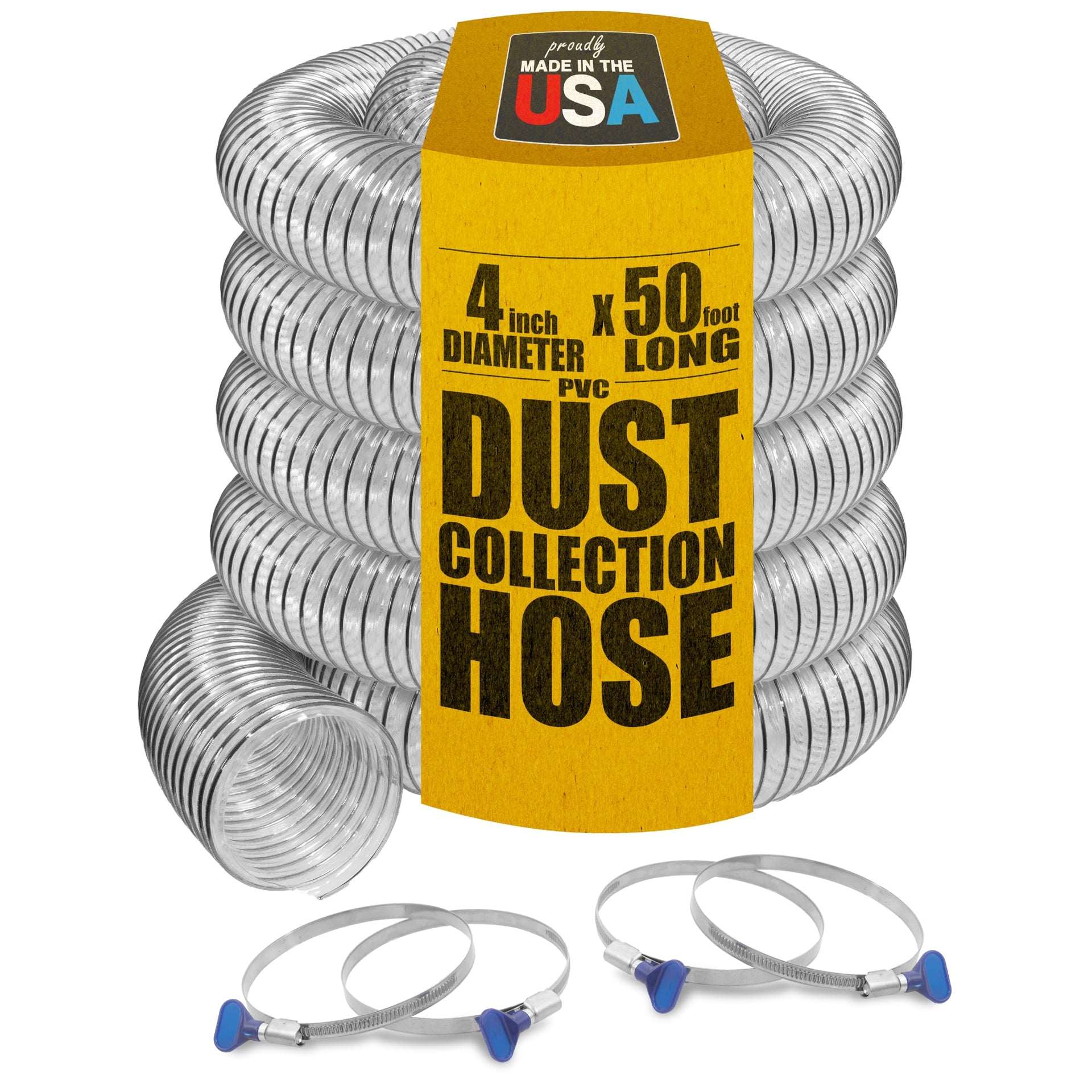 4" x 50' PVC Dust Collection Hose w (6 Count)