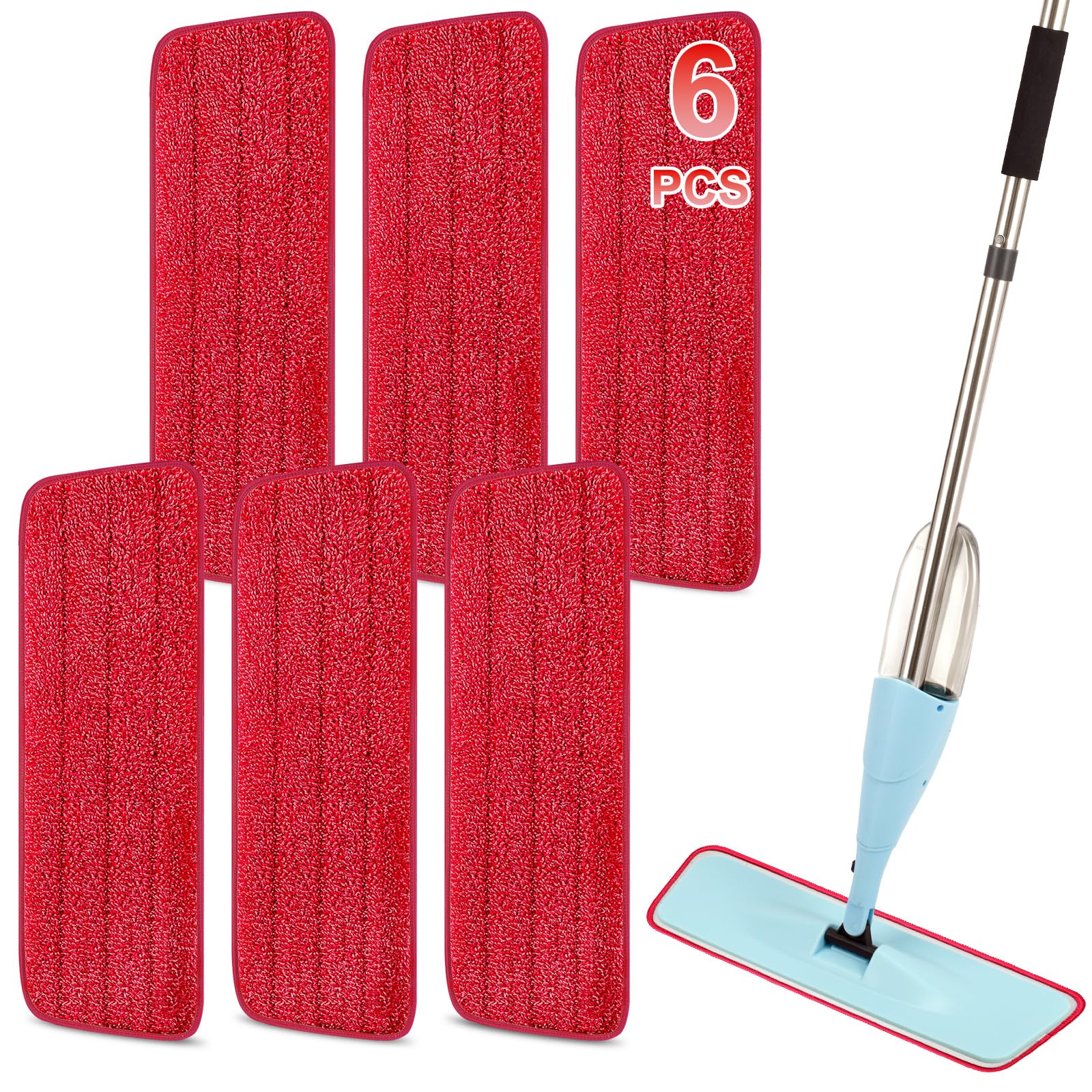 16.5 Inch Reusable Mop Pads Microfiber Spray Mop Replacement Heads for Wet