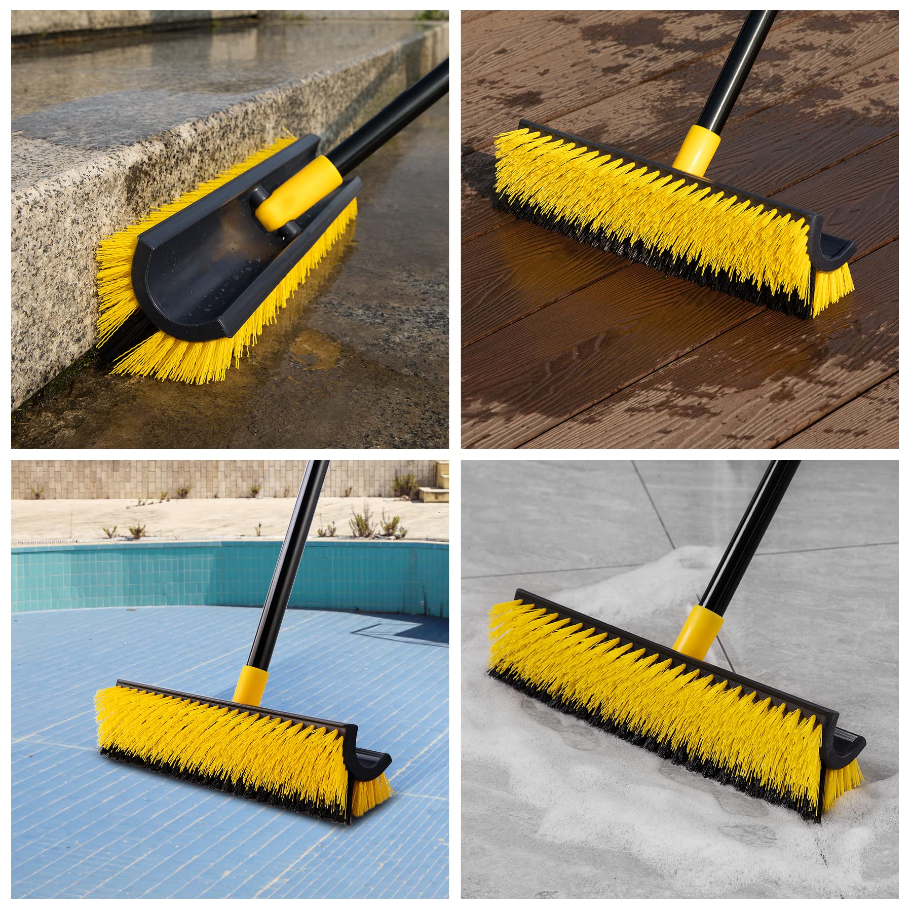 Double Sided Floor Scrub Brush Triangle Brush Heavy Duty 65.5"