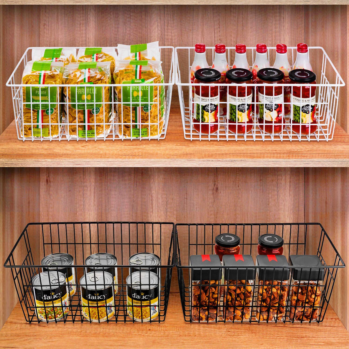 Freezer Baskets Wire Storage Baskets Closet Baskets Bin Farmhouse Organizer Storage Bins Large Organizer Bins for Home (3 Count)
