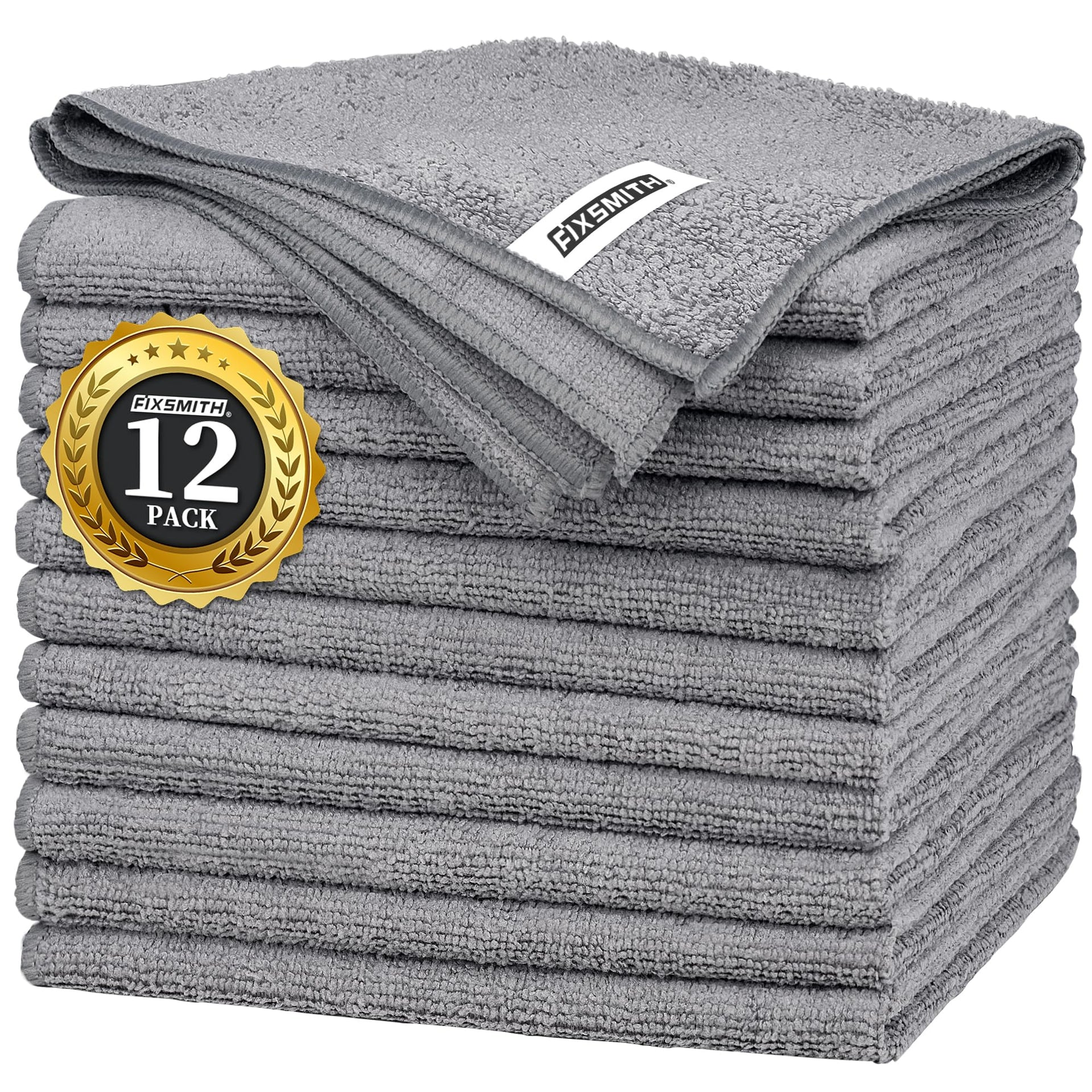 Grey Microfiber Cleaning Cloth (12 Count)