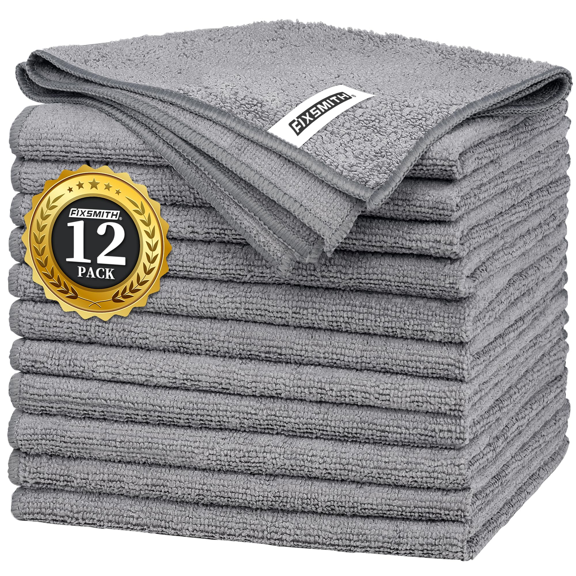 Grey Microfiber Cleaning Cloth (12 Count)