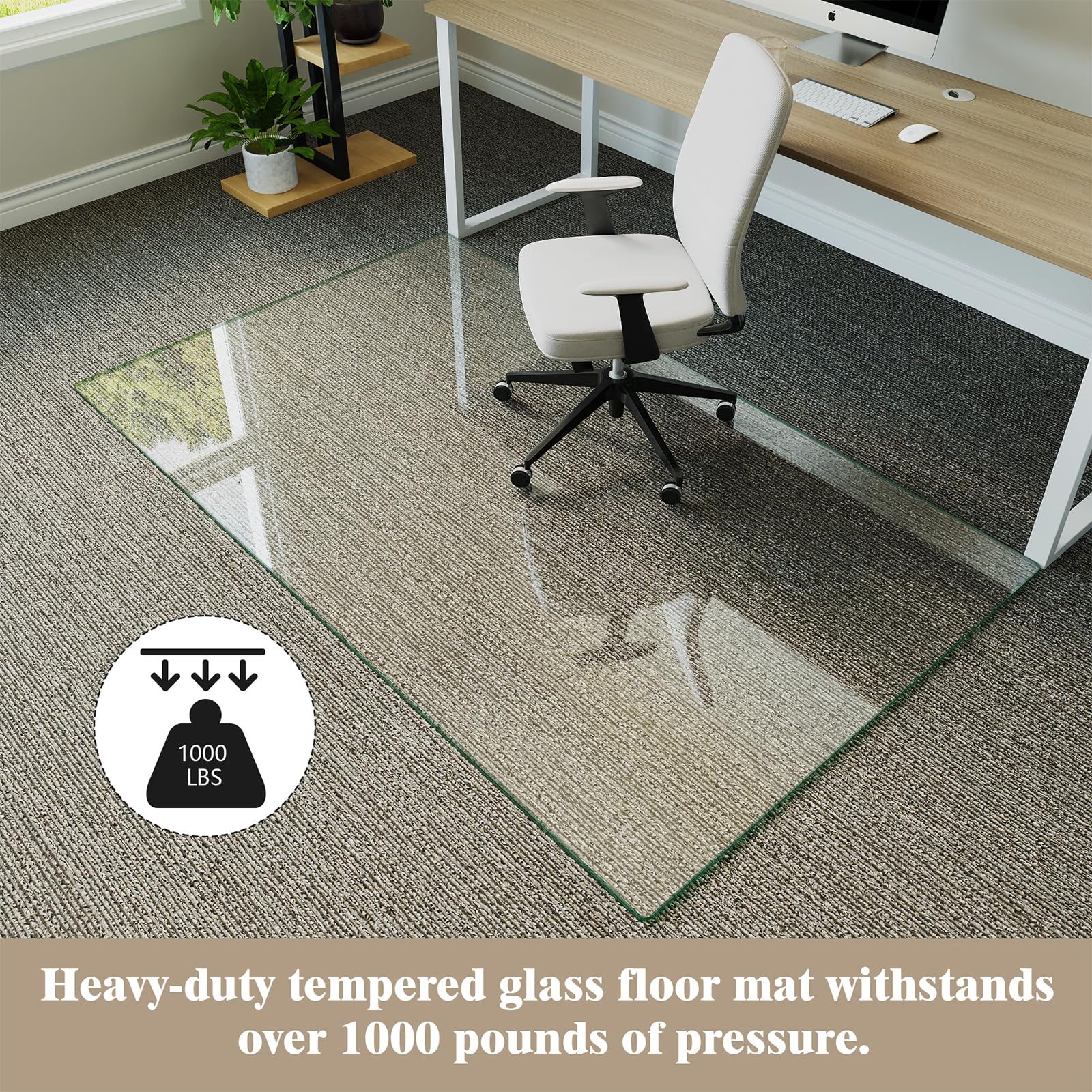 40" x 80" Office Chair Mat for Hardwood Floors & Carpets