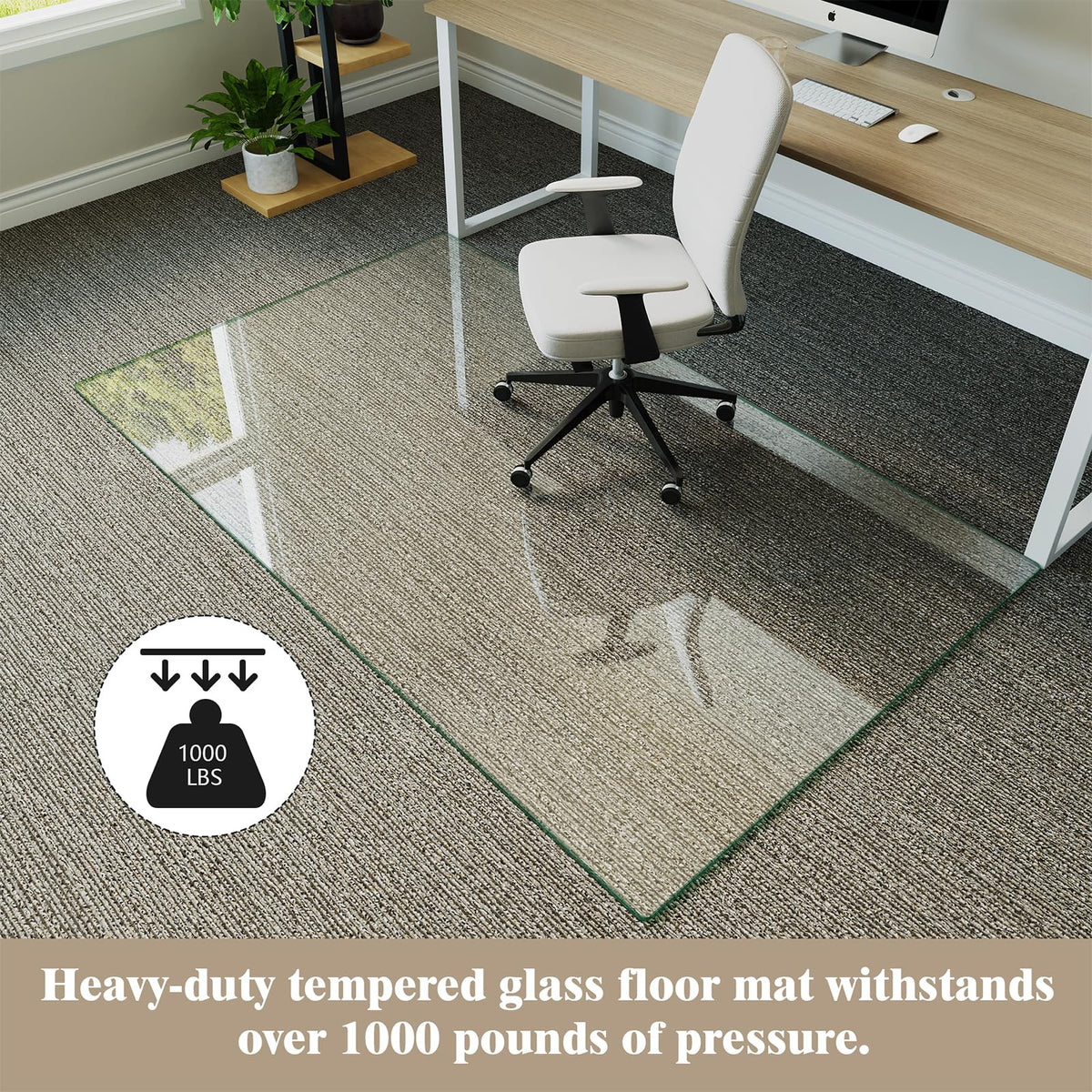 40" x 80" Office Chair Mat for Hardwood Floors & Carpets
