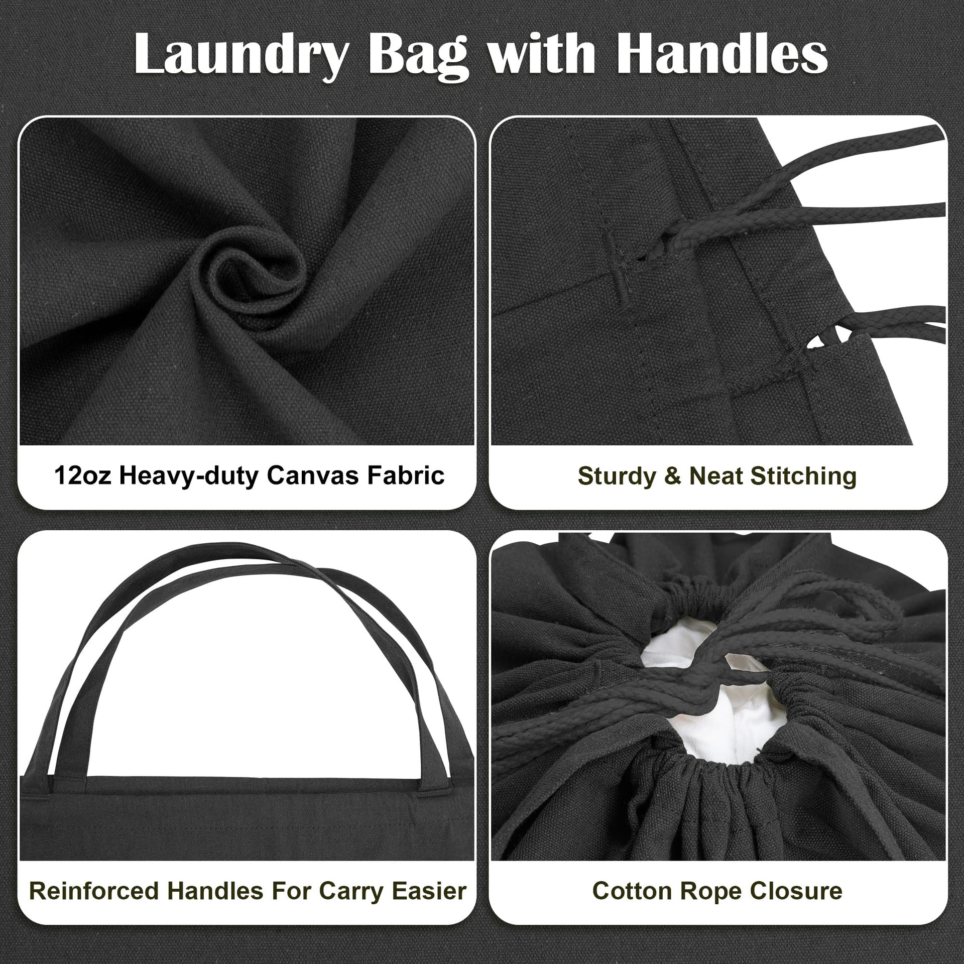 Canvas Laundry Bag 33"Wx 35"H
