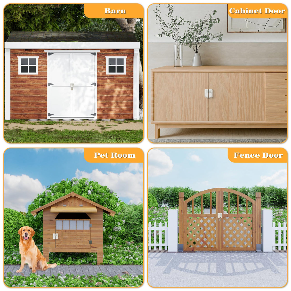 Flip Latch Gate Latches Slide Bolt Latch Safety Door Lock Catch for Barn Cabinet Pet Cage Garden Bathroom Garage Window Sliding Door