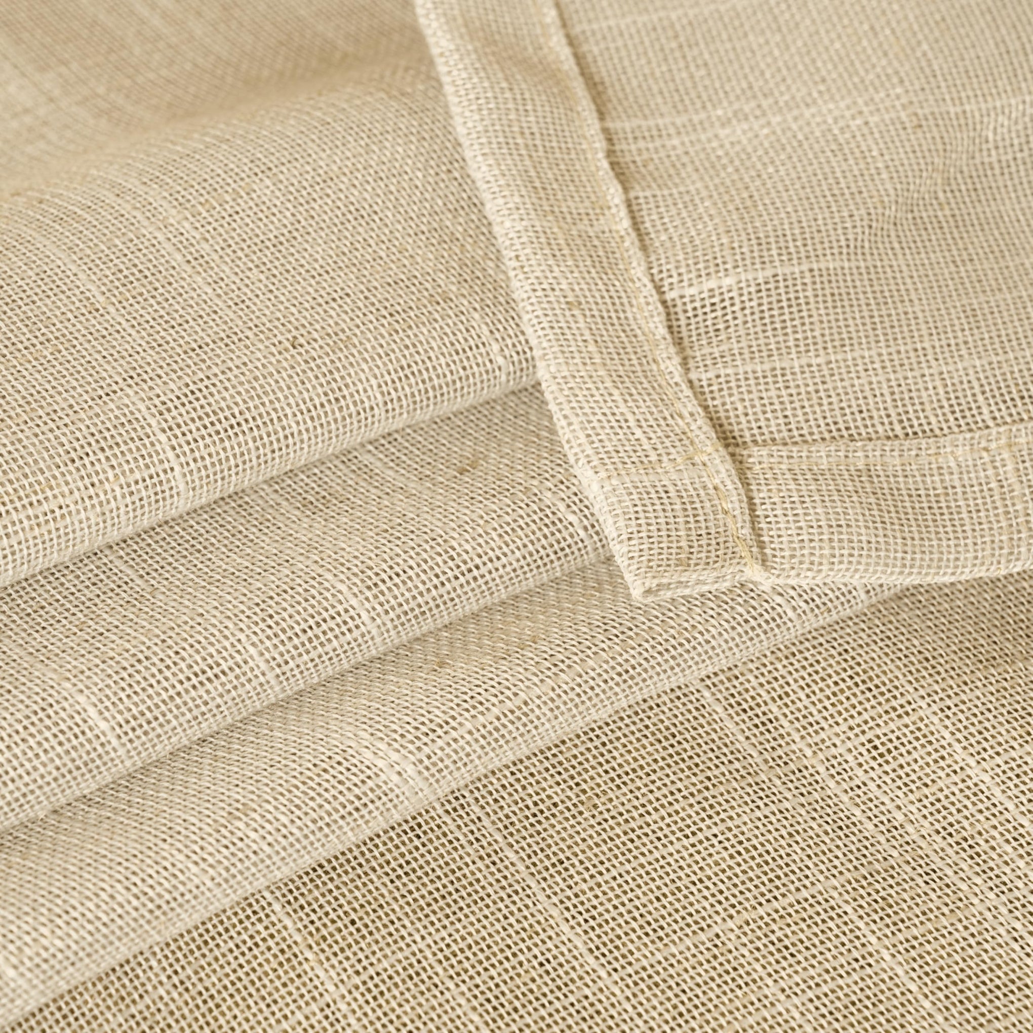 Burlap Natural Linen Curtains 45 Inch Length (2 Count)