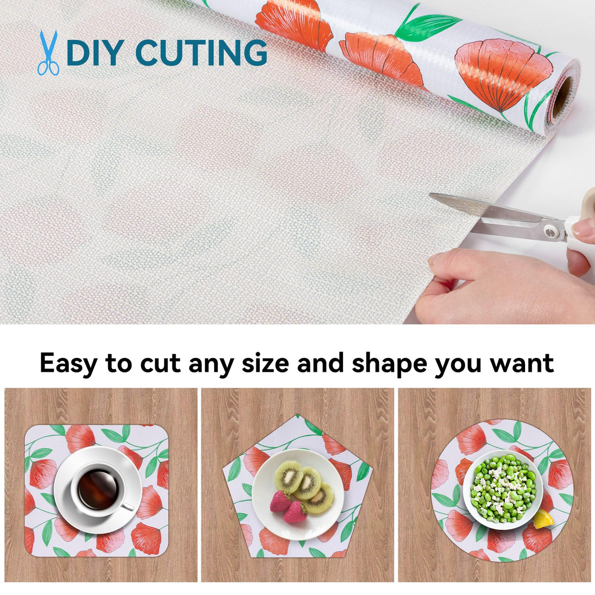18" W x 96" L Floral Drawer and Shelf Liner for Cabinets