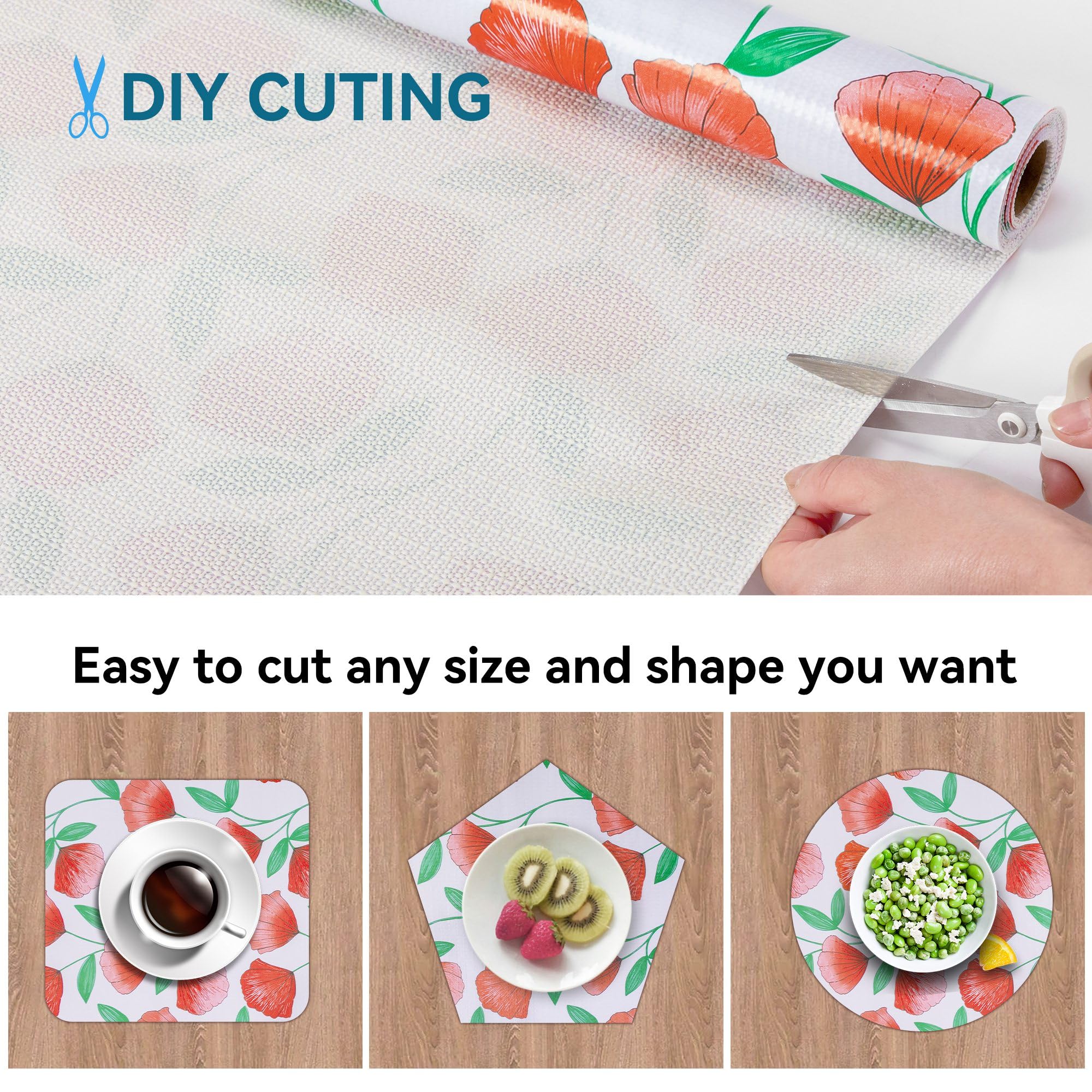 18" W x 96" L Floral Drawer and Shelf Liner for Cabinets