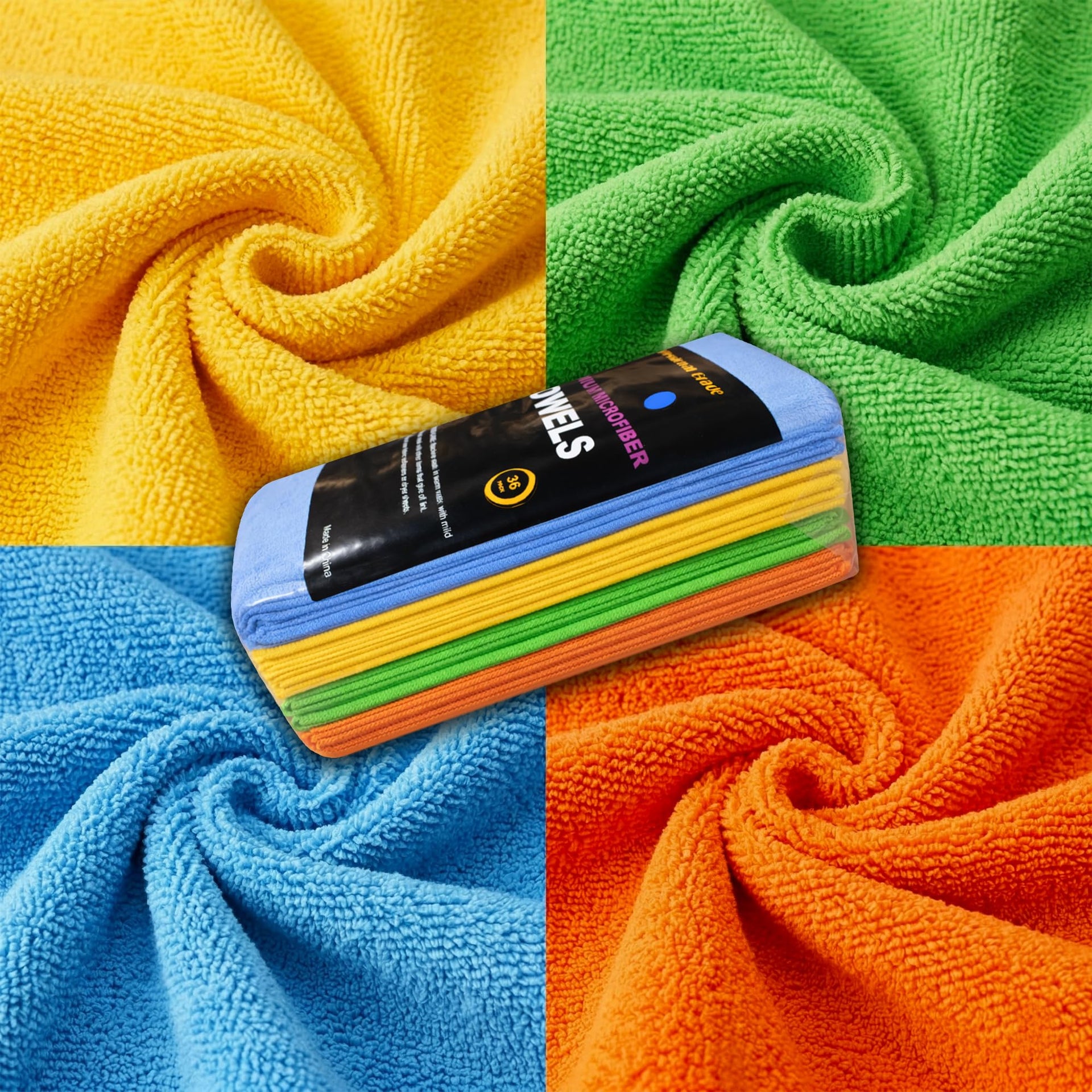 Assorted Color Microfiber Towels (36 Count)
