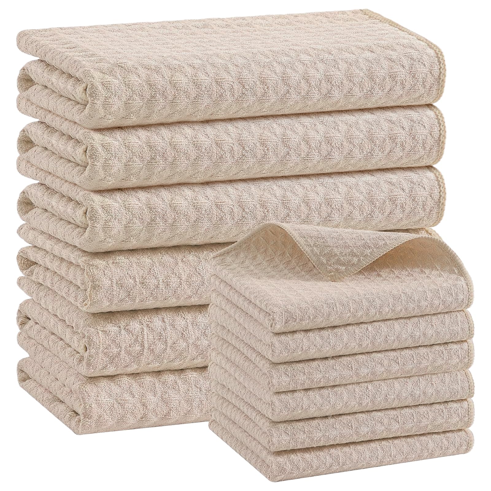 Microfiber Kitchen Towels and Dishcloths Sets (12 Count)