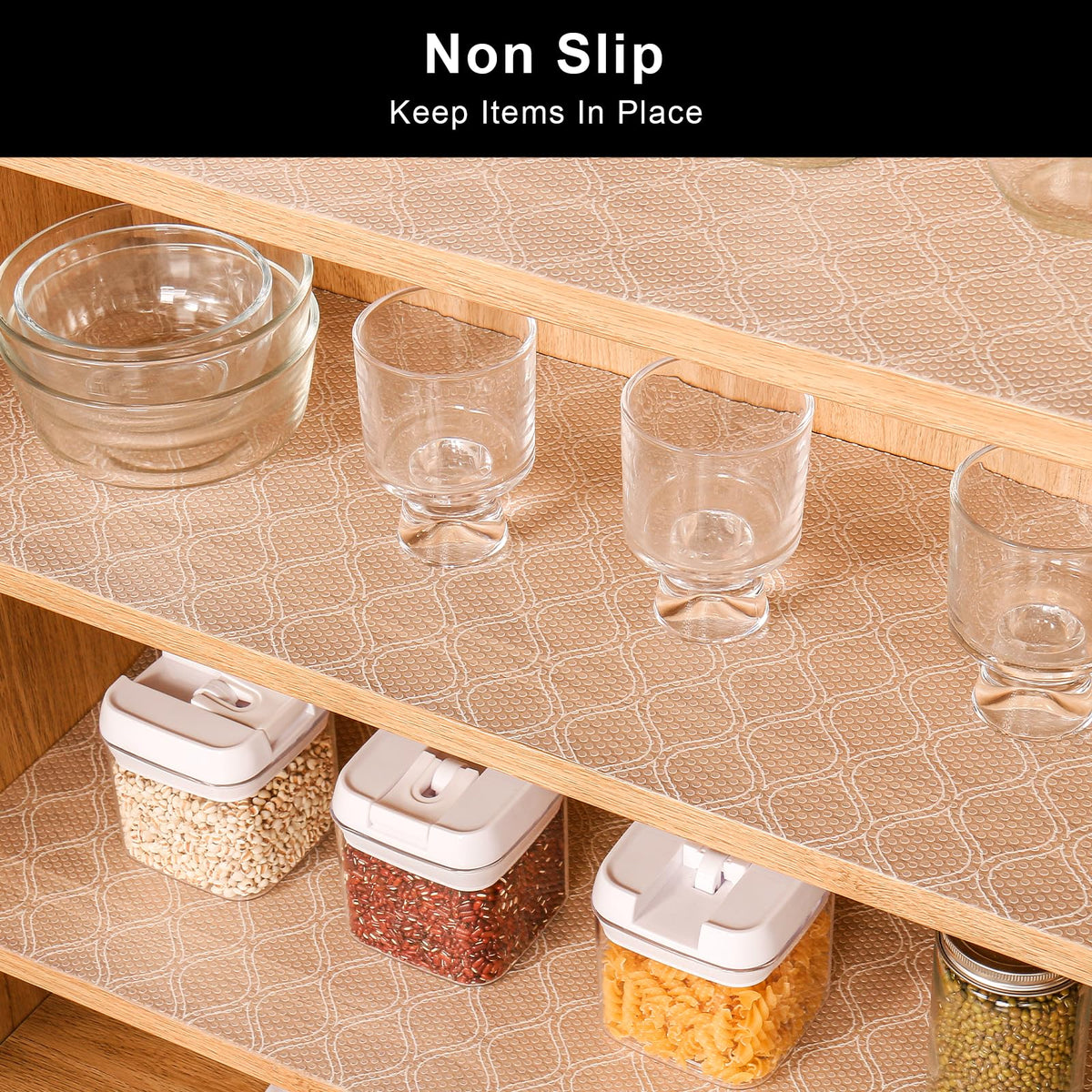 Shelf Liner for Kitchen Cabinets Waterproof Kitchen Cupboard Liner Plastic Drawer Mats EVA Material Non Adhesive Fridge Mats for Shelves（17.5" W x 197" L）