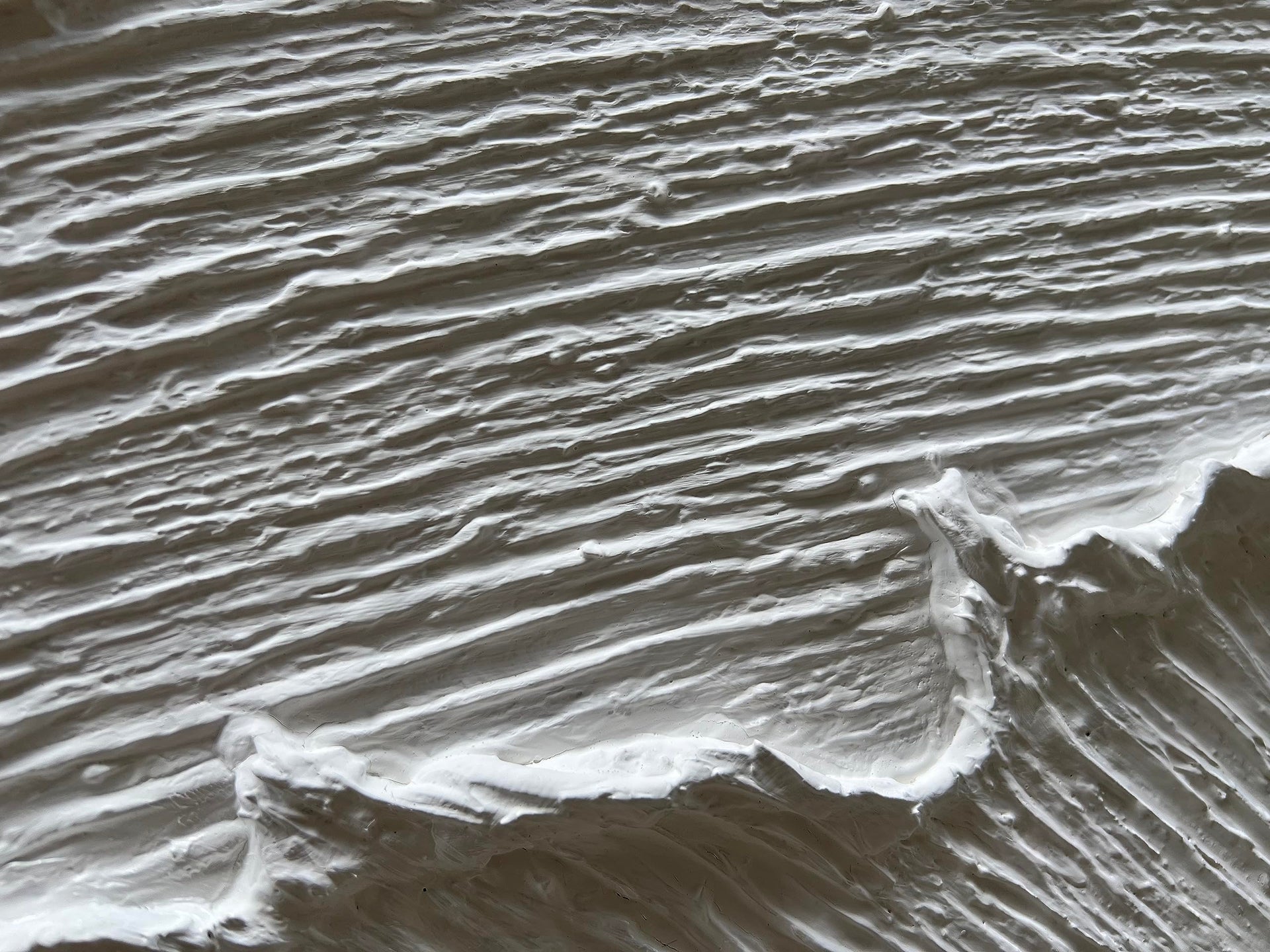 Art A thickly Textured White Abstract Oil Painting Depicting a Beach Wave Landscape. Artwork Suitable for Decorating The Interior Wall as a Decorative Piece 24x48 inches