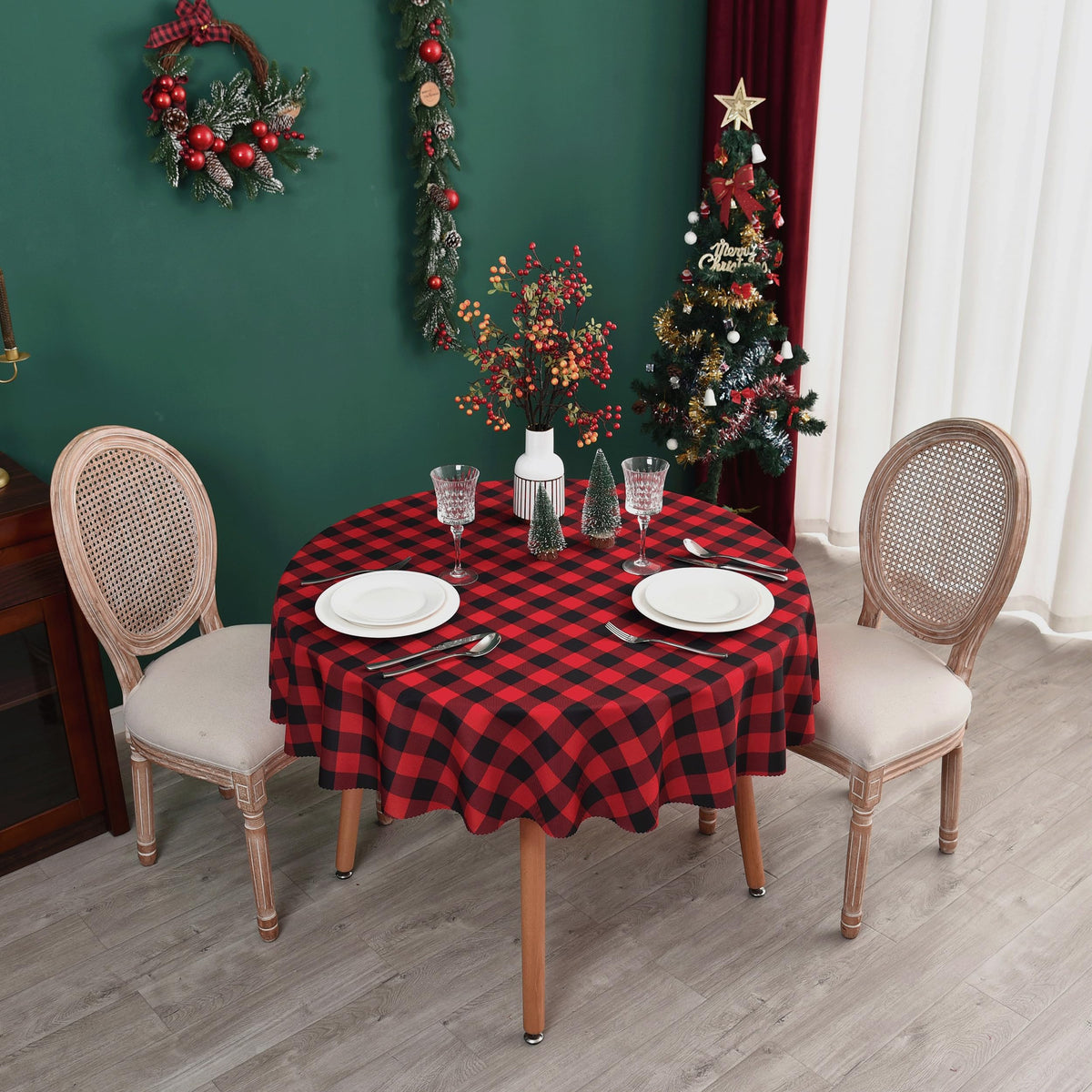 Waterproof Plaid Tablecloth Fabric