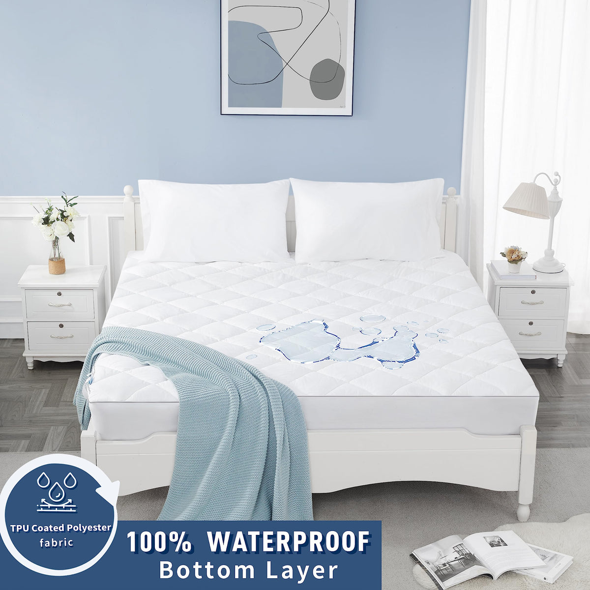 California King Mattress Pad Protector Waterproof