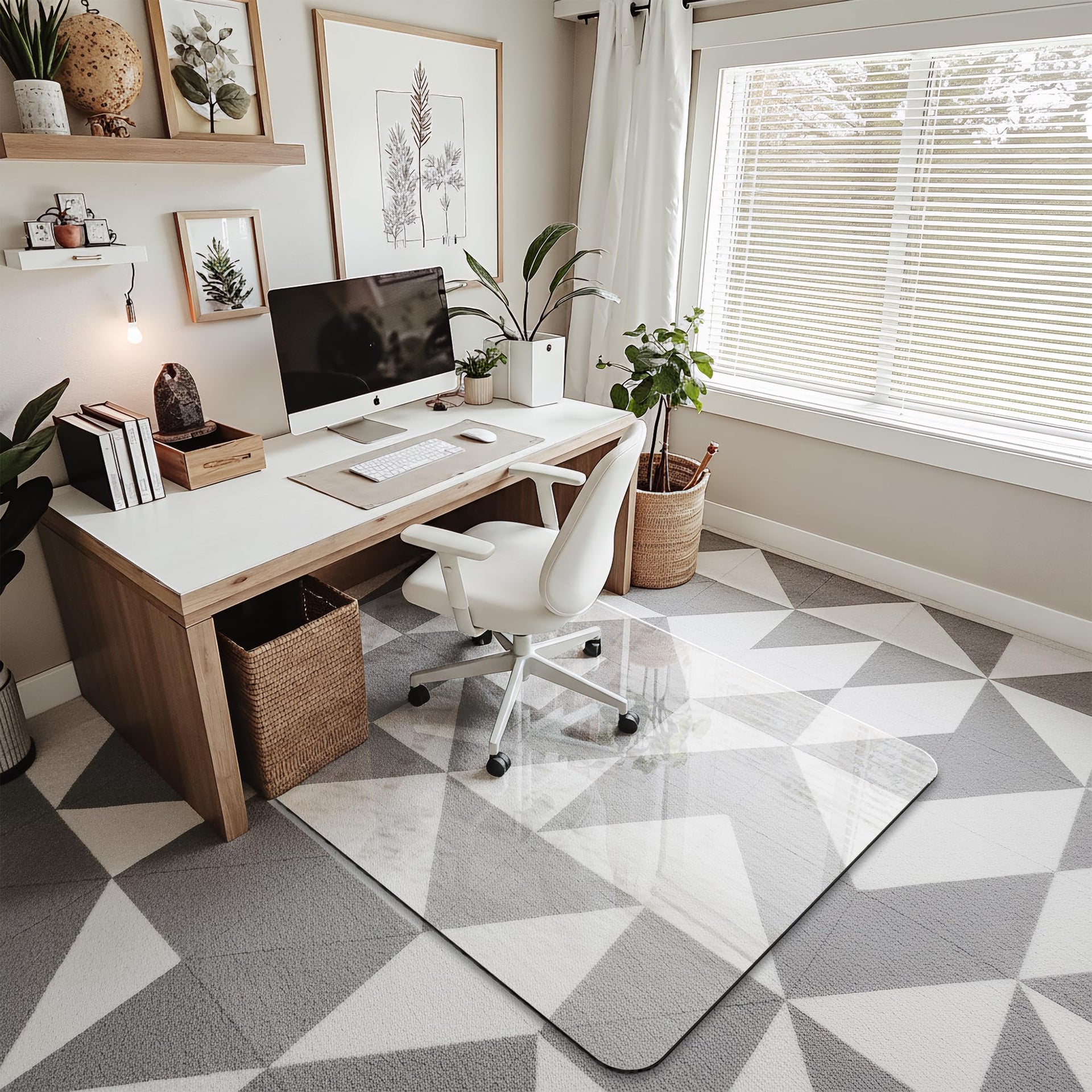 36"x48" Tempered Glass Chair Mat for Carpet & Hardwood Floors