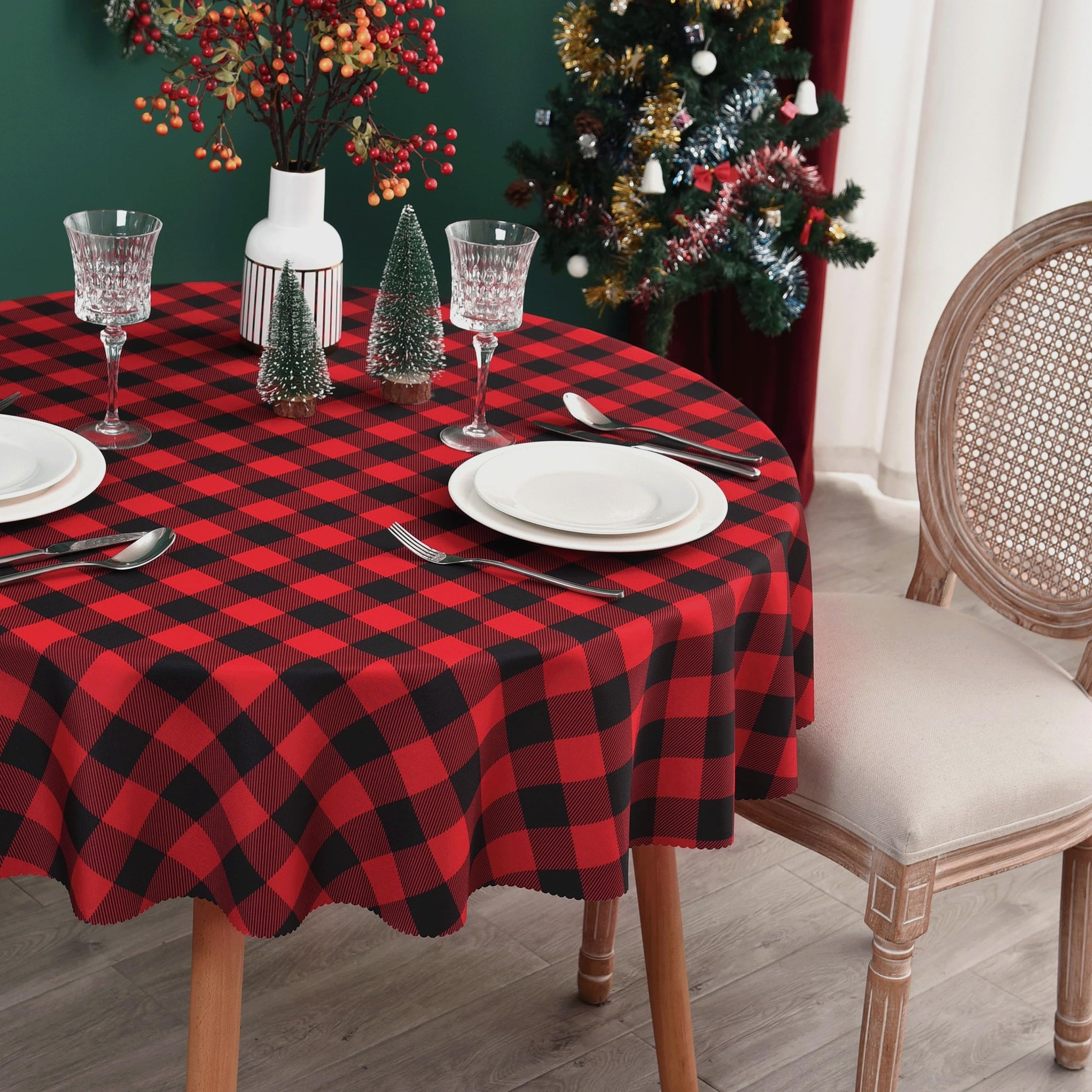 Waterproof Plaid Tablecloth Fabric