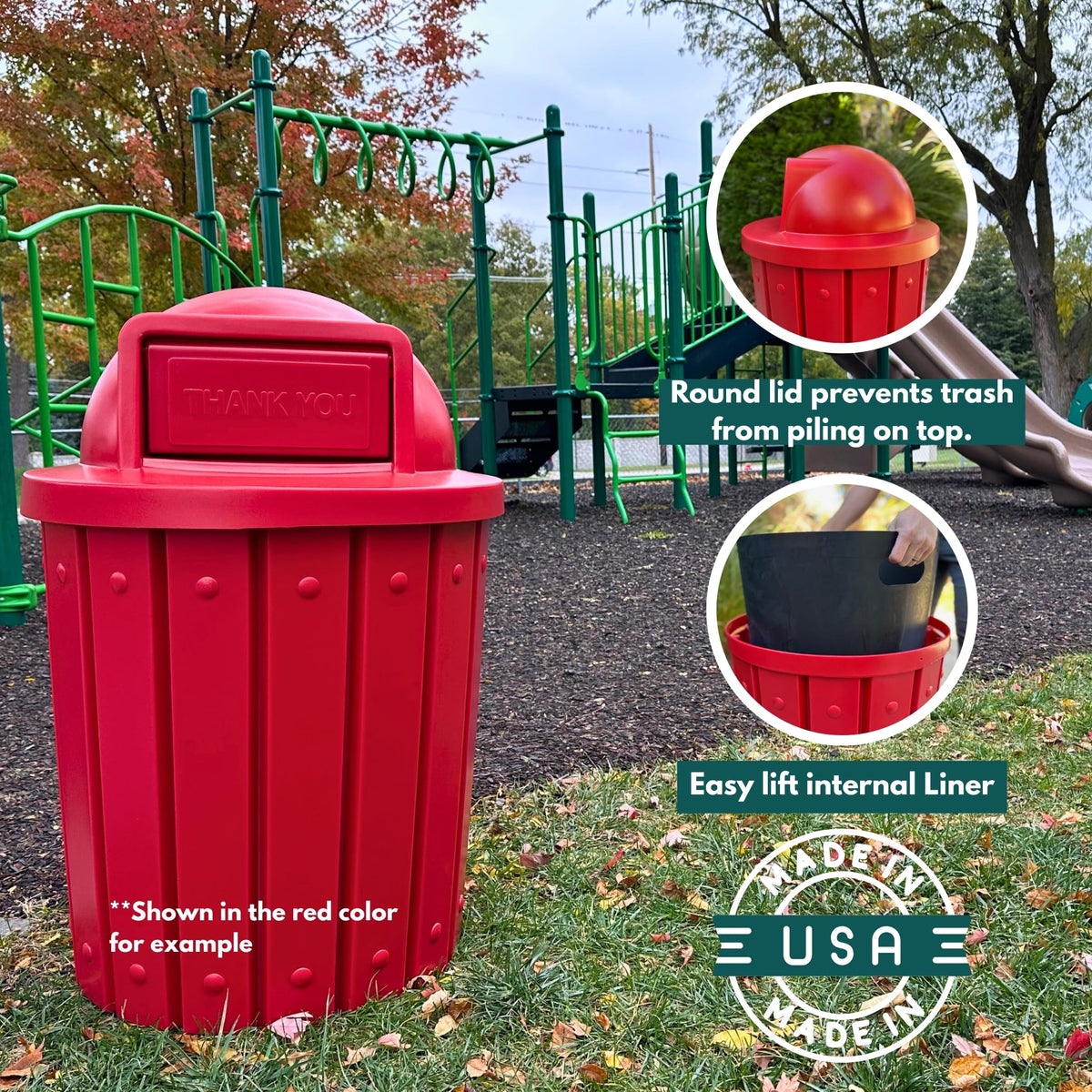 Campus Collection 42 Gallon Commercial Trash Can with Lid