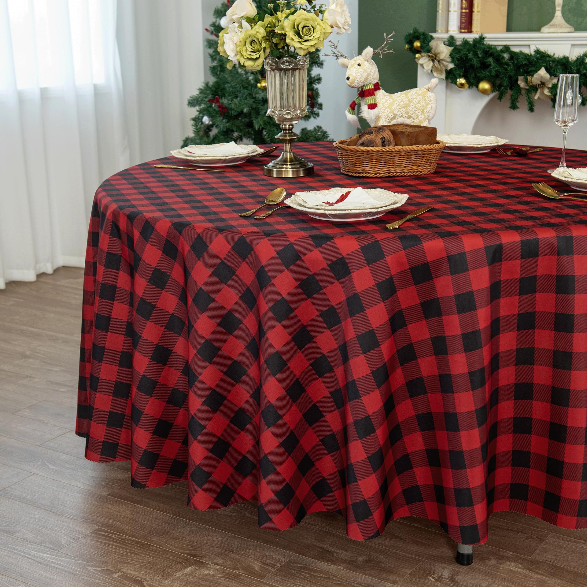 Waterproof Plaid Tablecloth Fabric