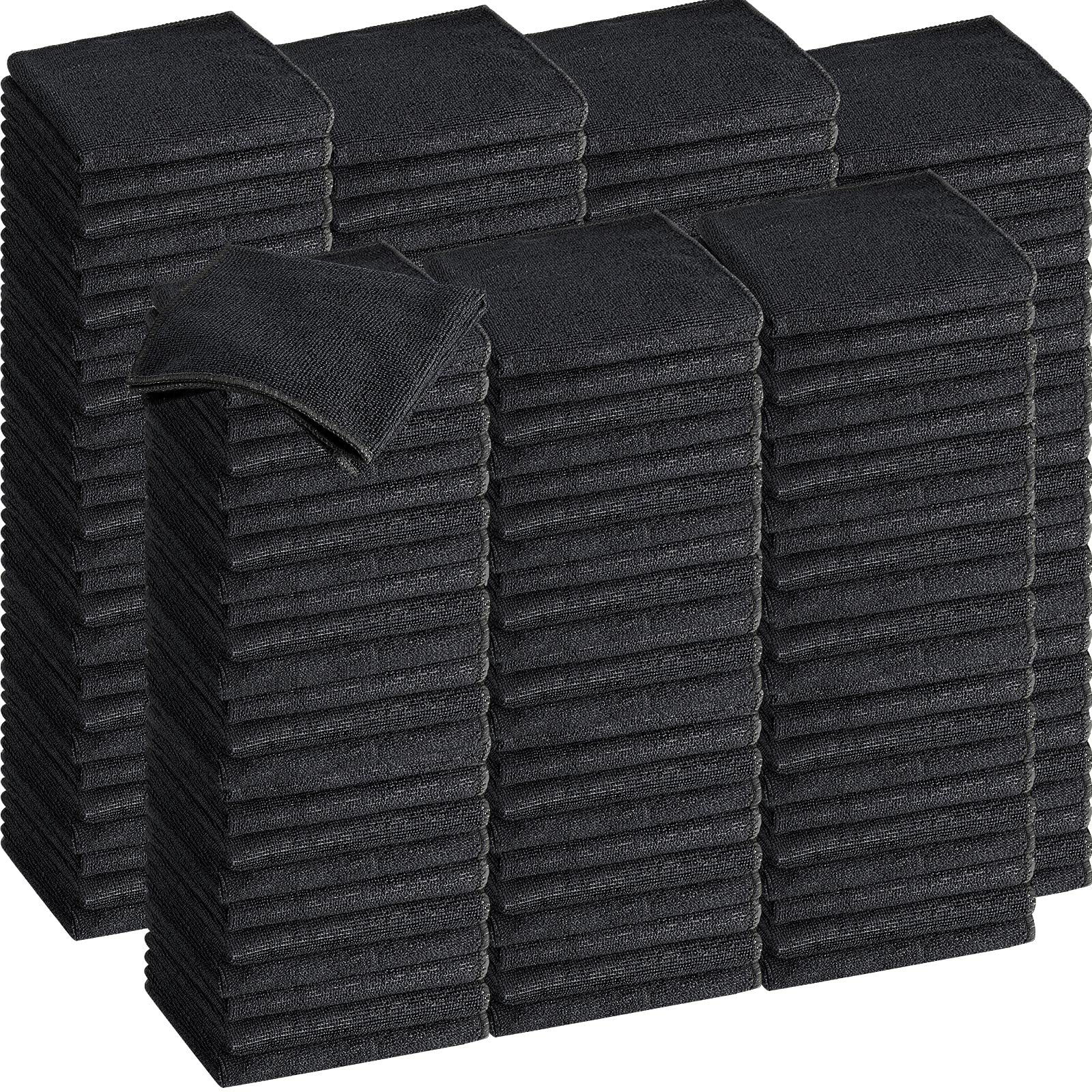100 Pack 12'' x 12'' Microfiber Cleaning Cloths Reusable Cleaning Rags Bulk Microfiber Towels Softer Highly Absorbent Washcloths for House Kitchen Car Window