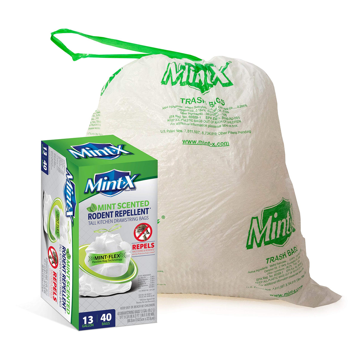 MintFlex Rodent Repellent Trash Bags (40 Count)