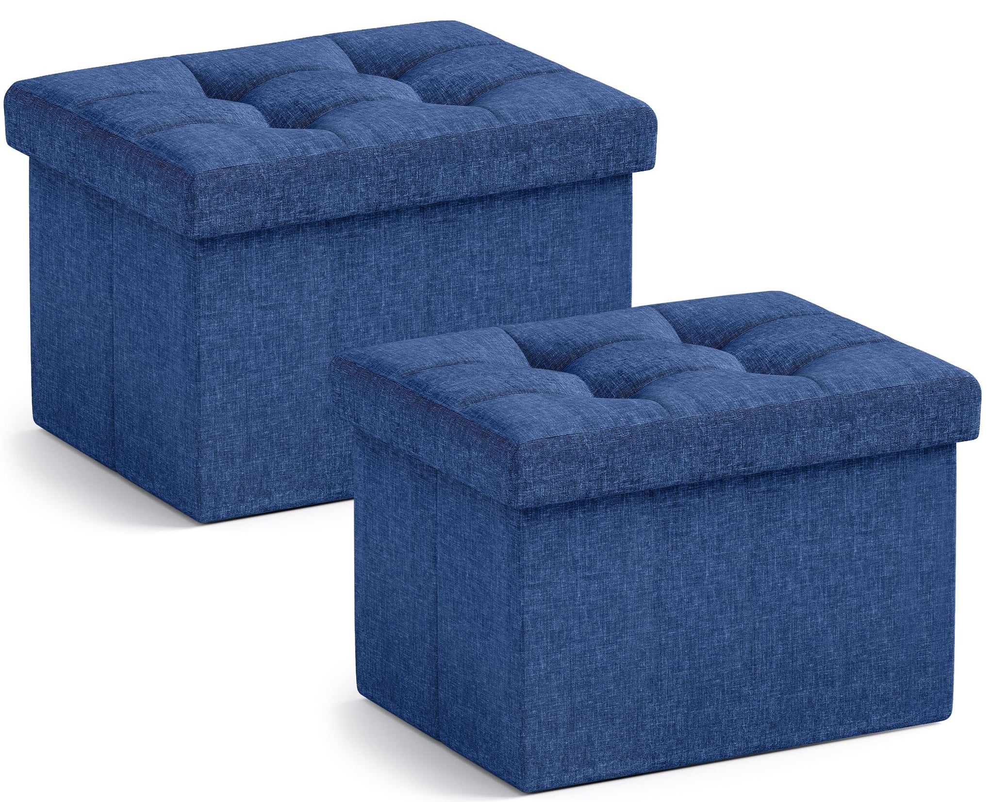 Small Rectangle Storage Ottoman Set of 2