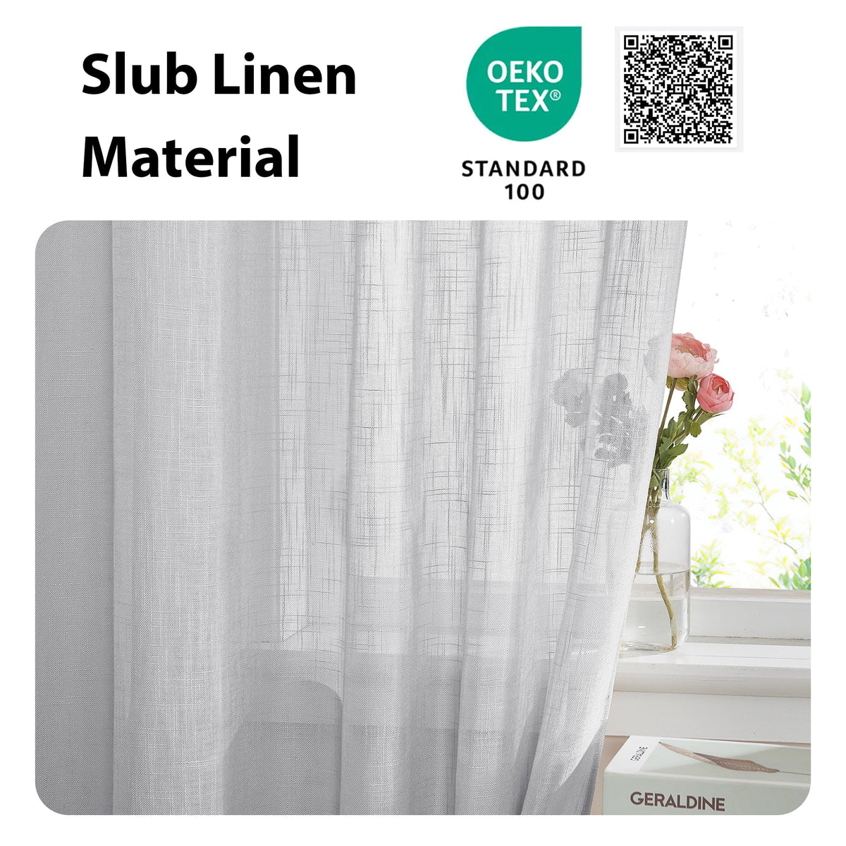 Dark Grey SidelightCurtains 72 Inches Long for Door Windows