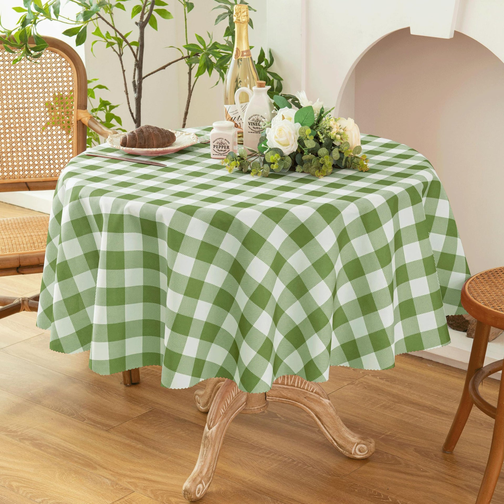 Waterproof Plaid Tablecloth Fabric