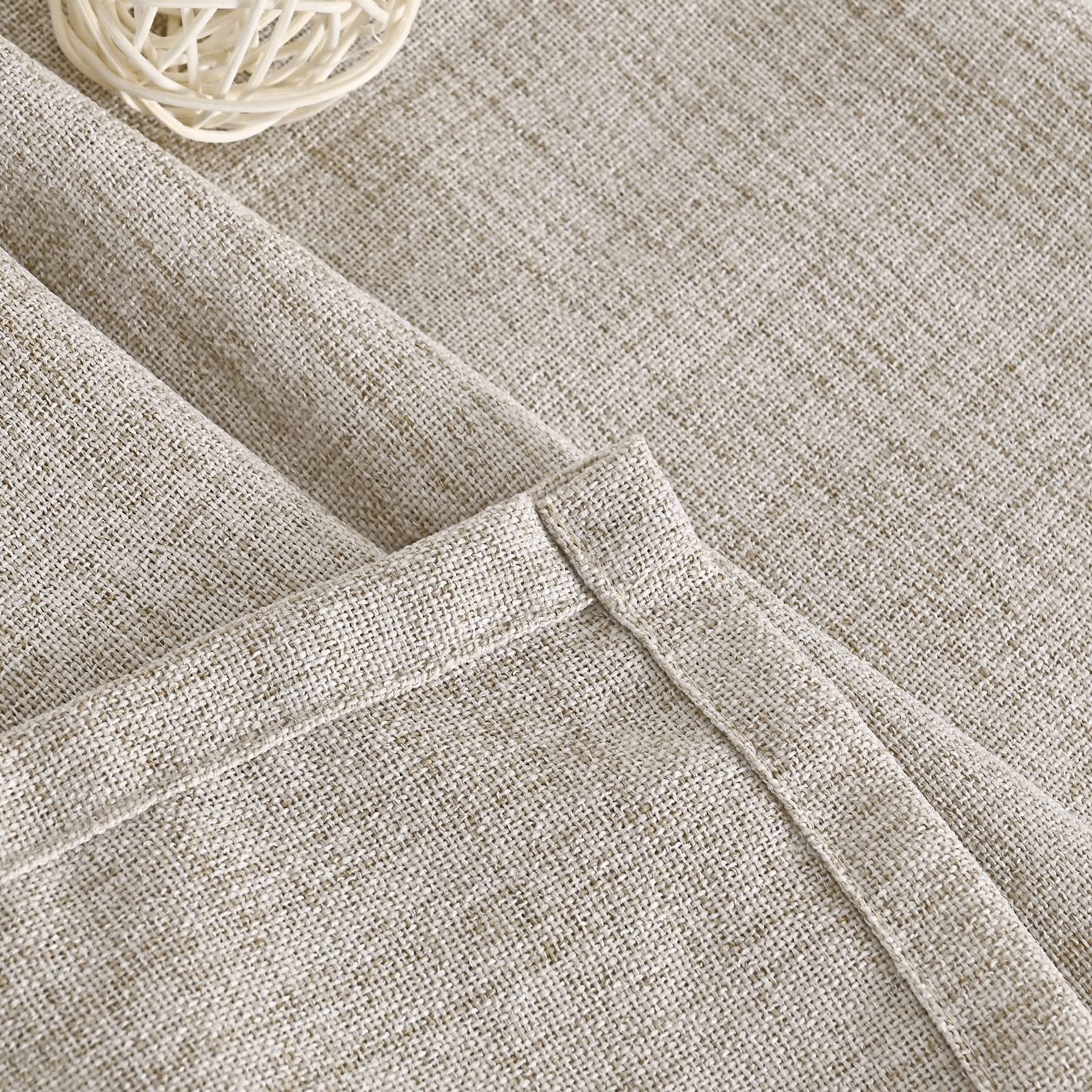 Linen Semi Sheer Curtains 78 Inch Length for Living Room (2 Count)