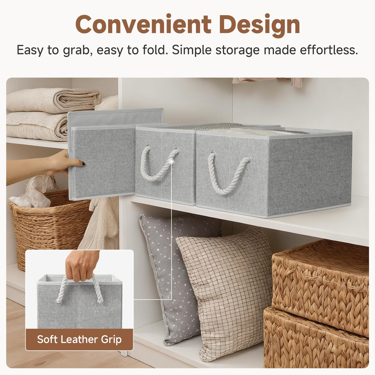 Storage Baskets for Shelves (3 Count)