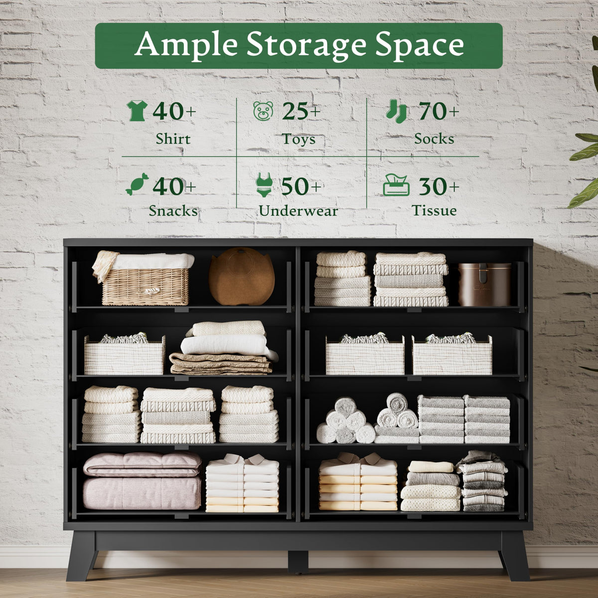 Fluted Dresser with 8 Drawers