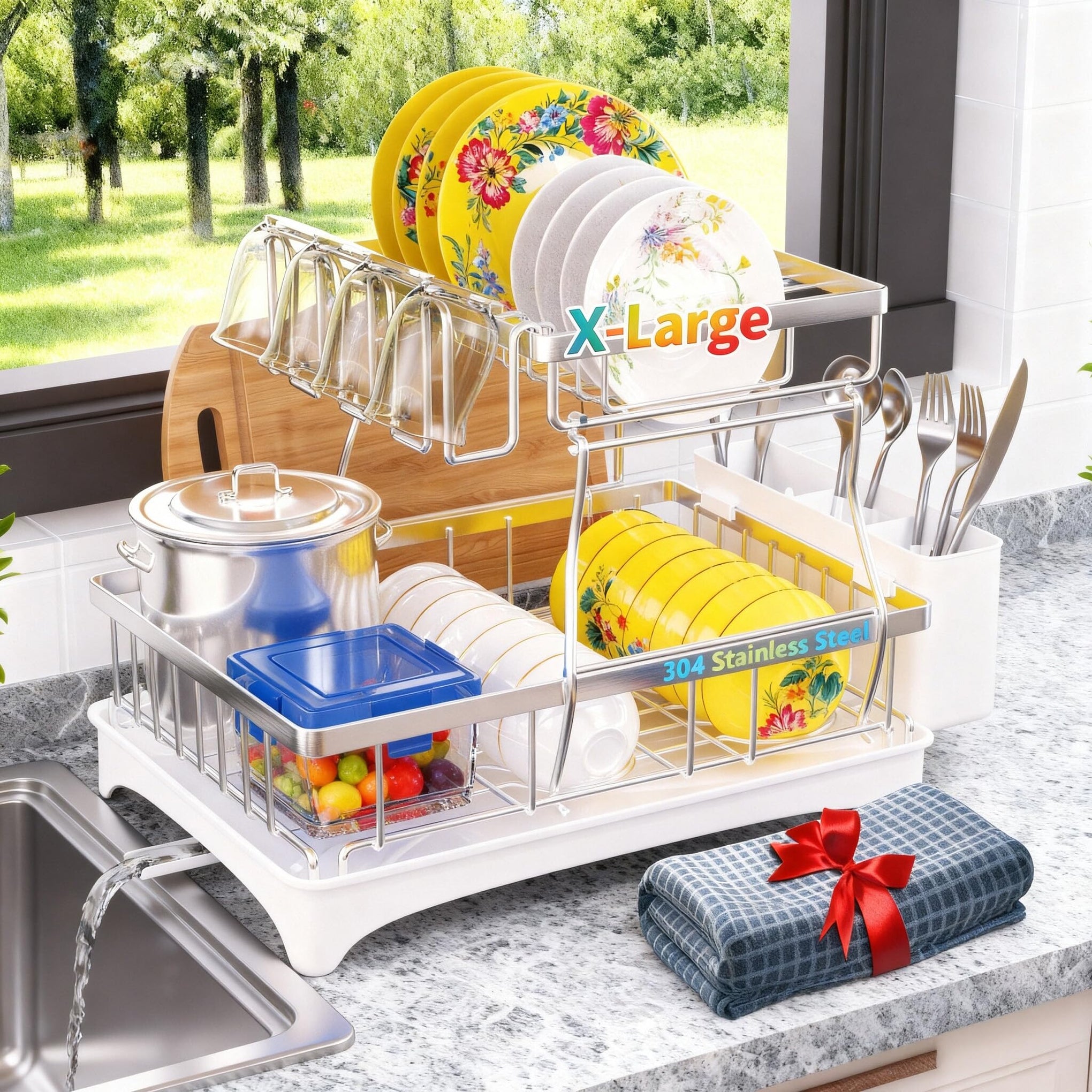 2 Tier Dish Drying Rack
