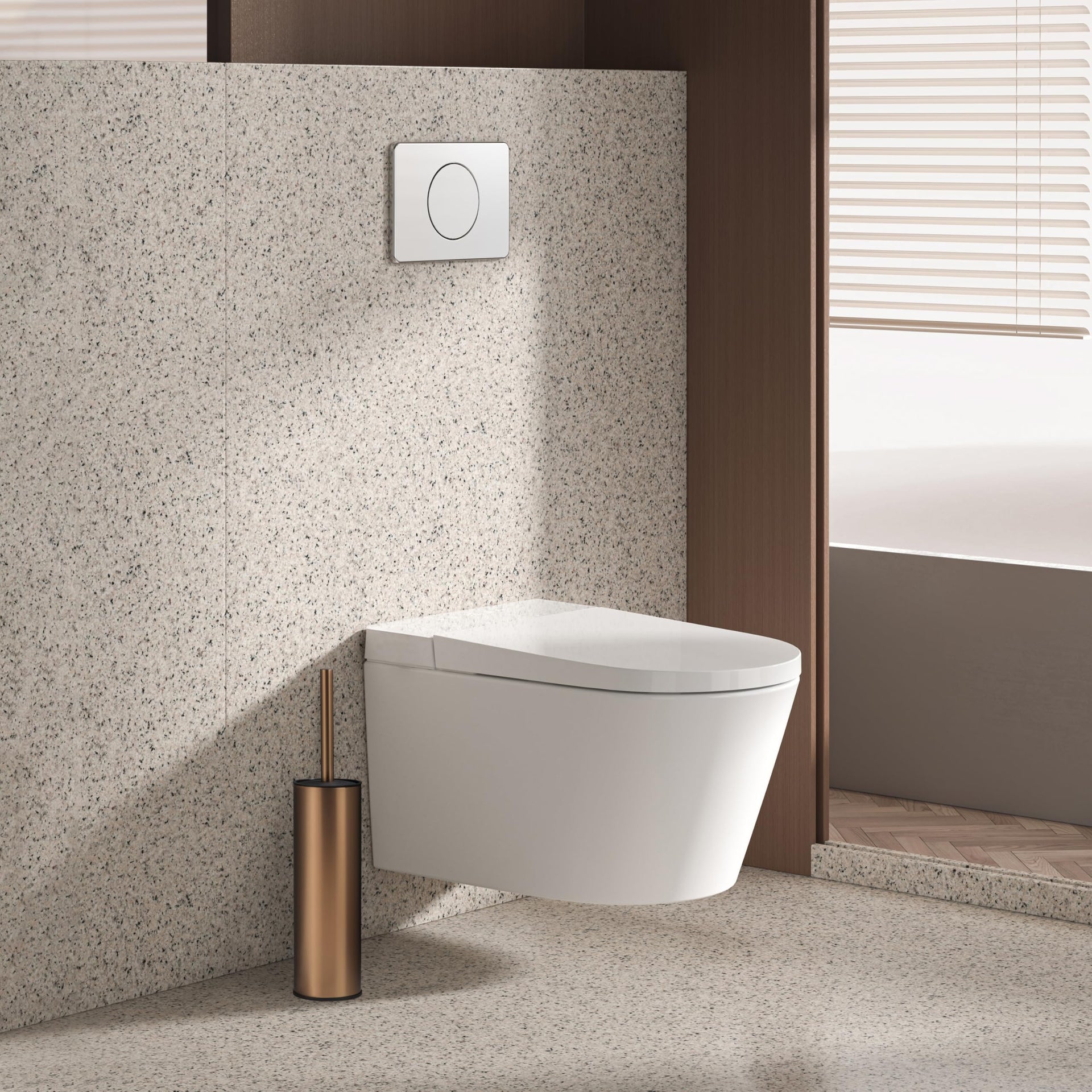 Rose Gold Toilet Brush and Holder