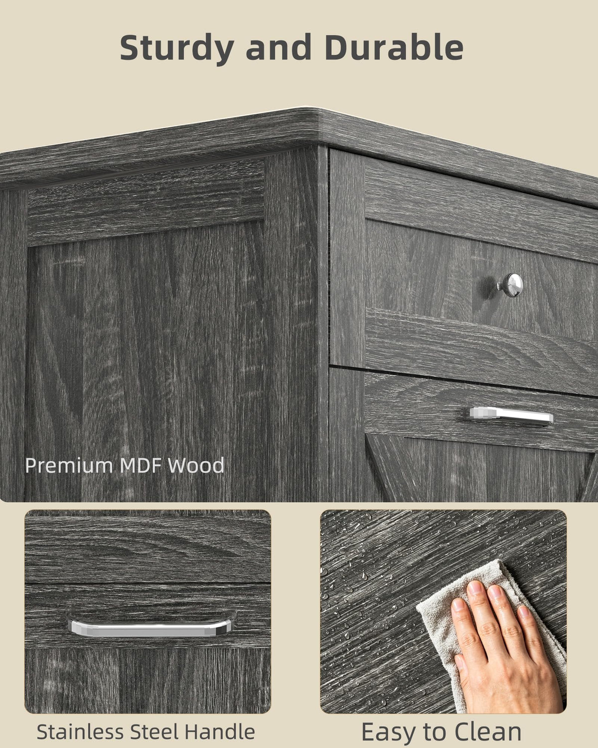 10 Gallon Tilt Out Trash Cabinet with Hideaway Drawer