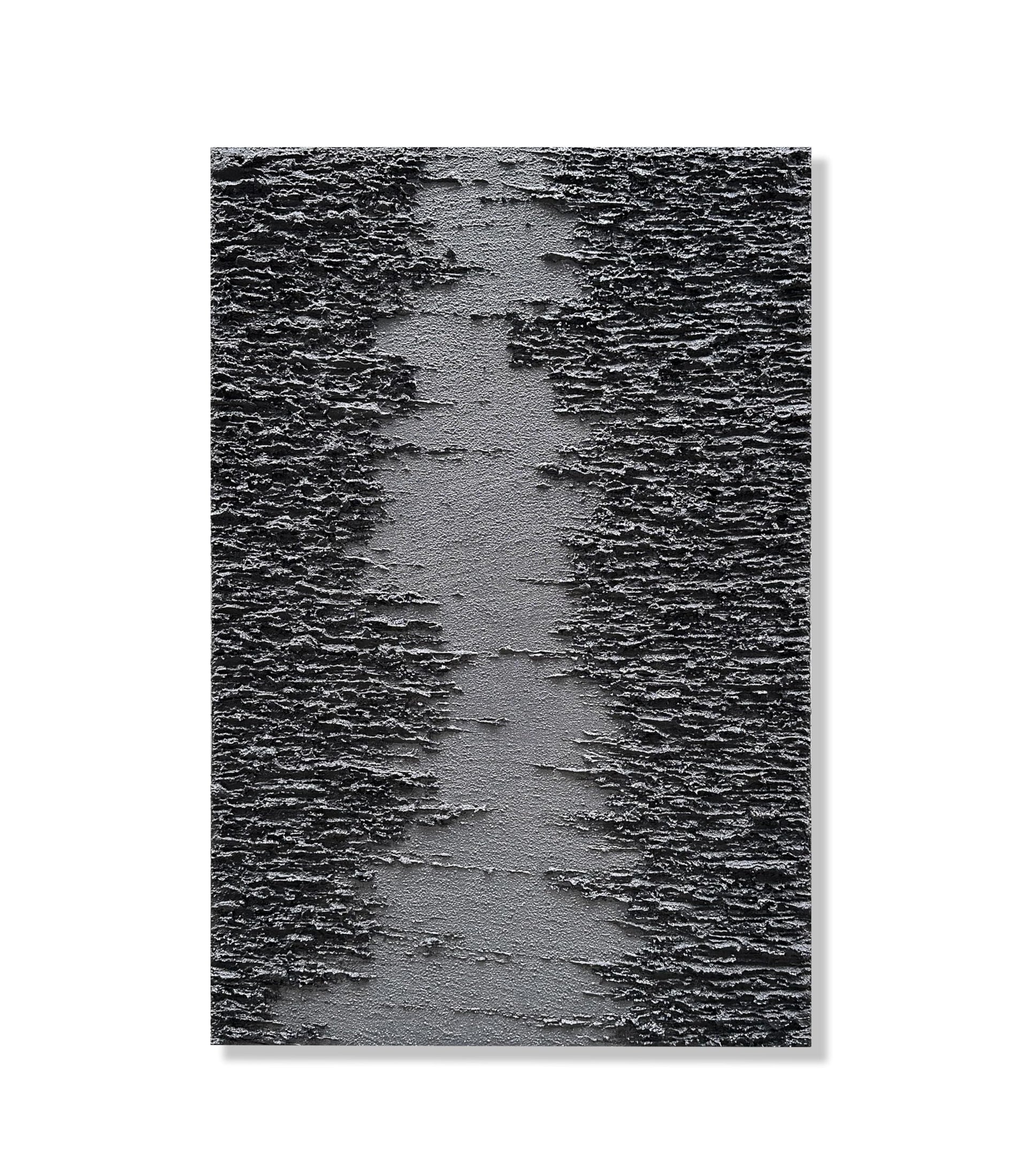 Art Hand painted Thick textured black abstract style oil painting