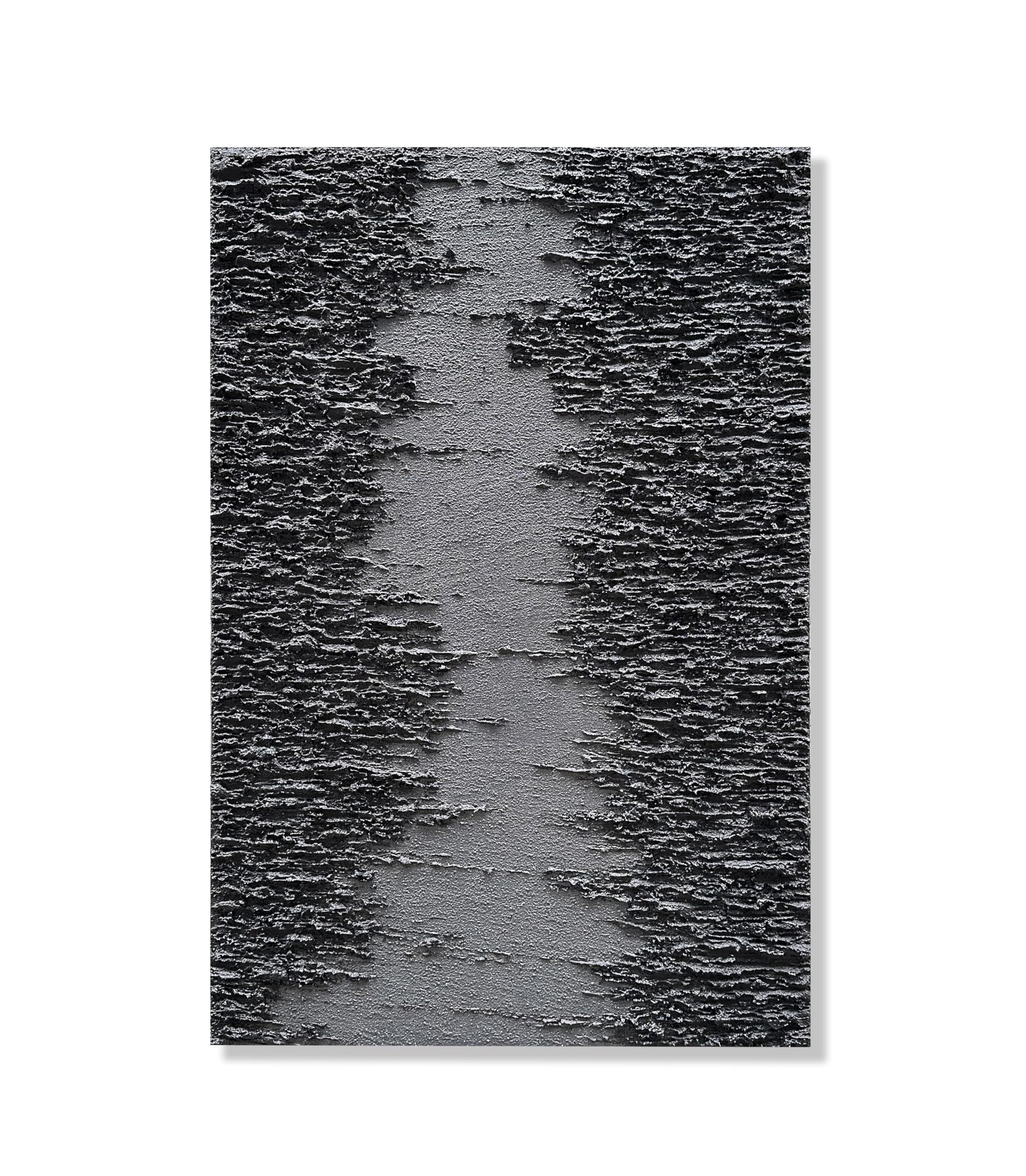 Art Hand painted Thick textured black abstract style oil painting