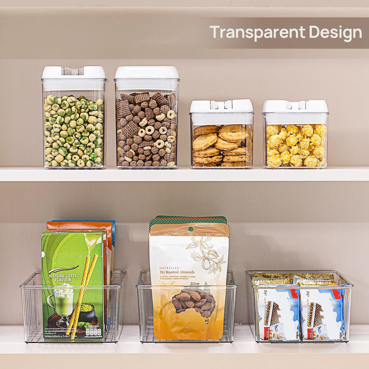 4 Pack Food Storage Organizer Bins (4 Count)