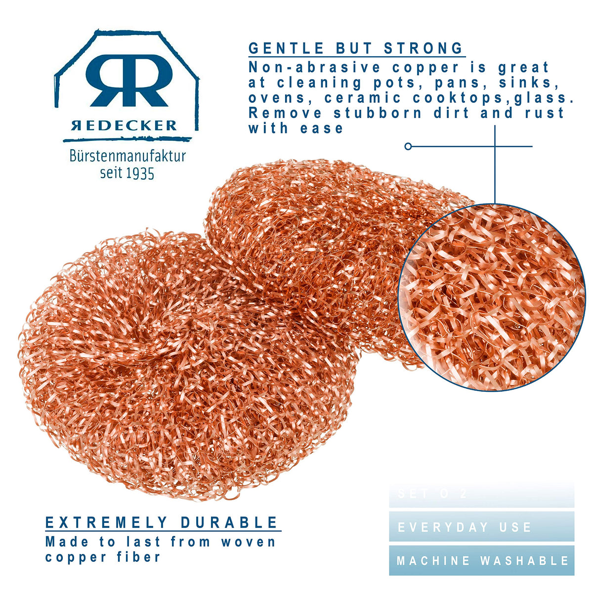 Copper Thread Pot Scrubber (2 Count)