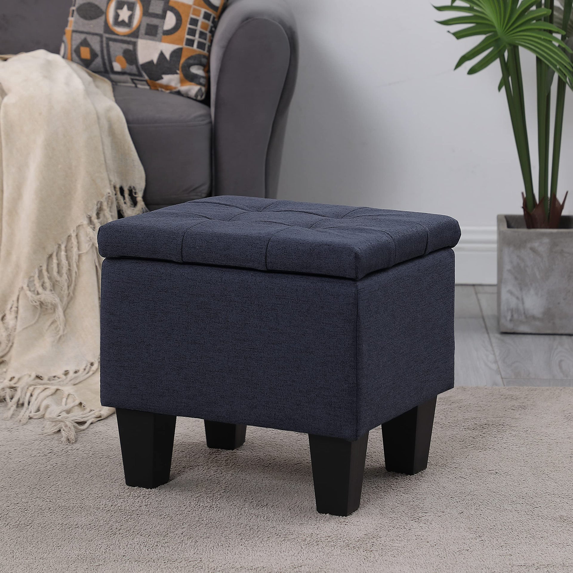 Set of 3 Hinged Storage Ottoman