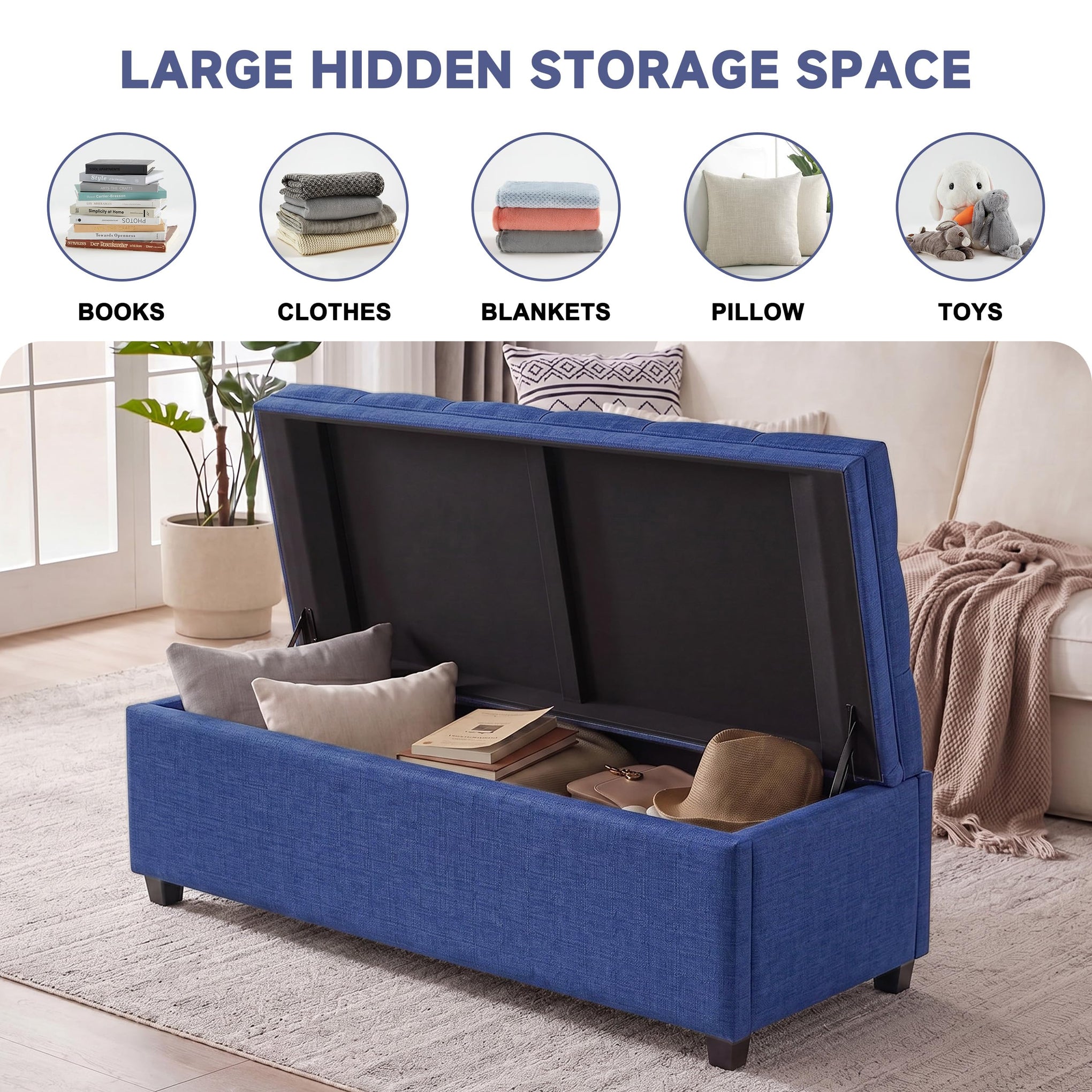 50 Inch Large Storage Ottoman