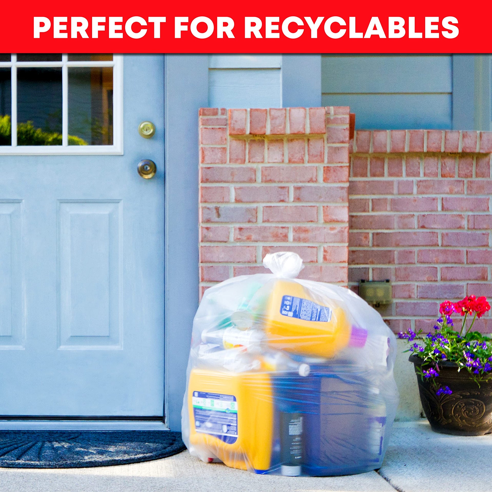 30 33 Gallon Clear Trash Bags Heavy Duty (250 Count)