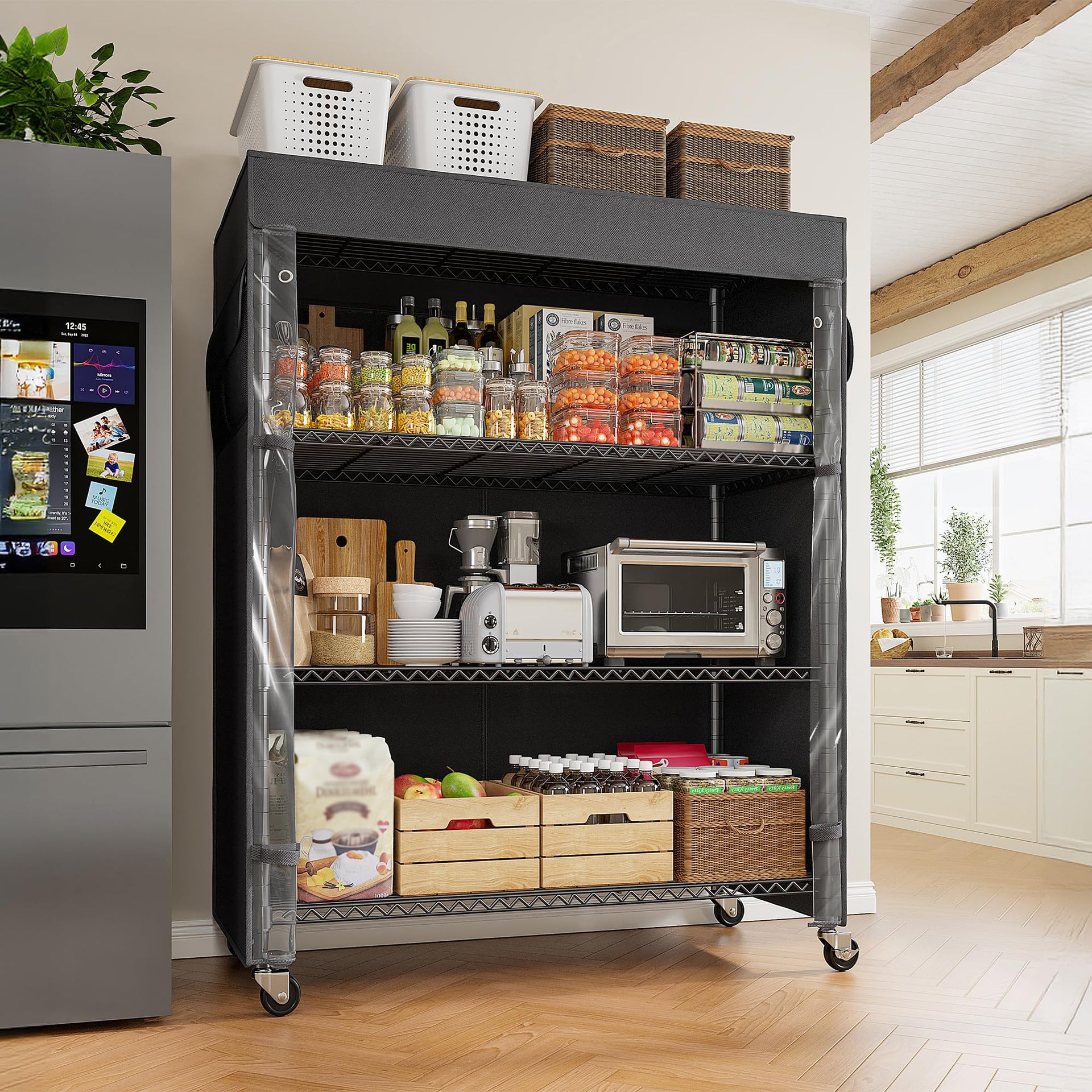 4 Tier Shelving Unit with Cover