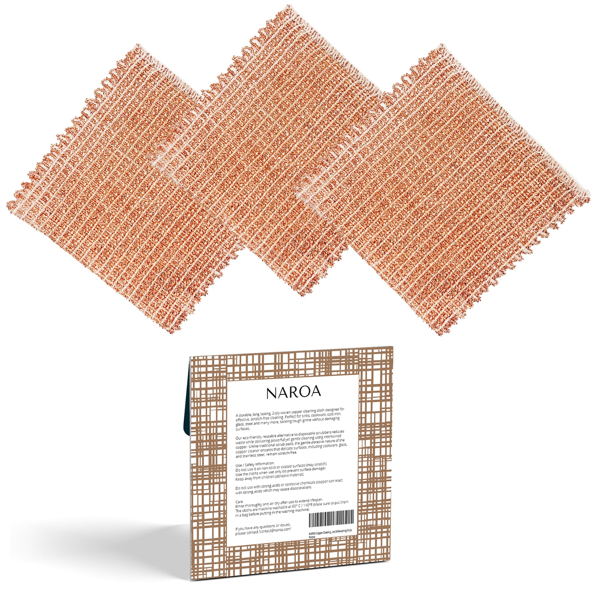 Copper Scrubbing Pads 3 Pack (3 Count)
