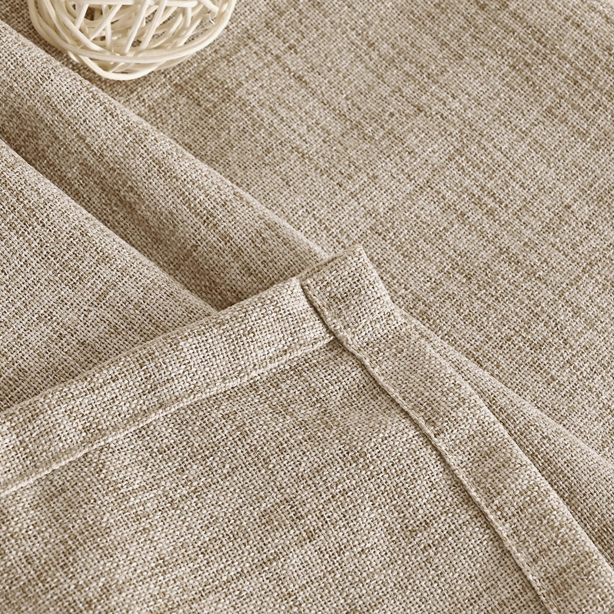 Oatmeal Linen Curtains 84 Inch Length for Living Room 2 Panels (2 Count)